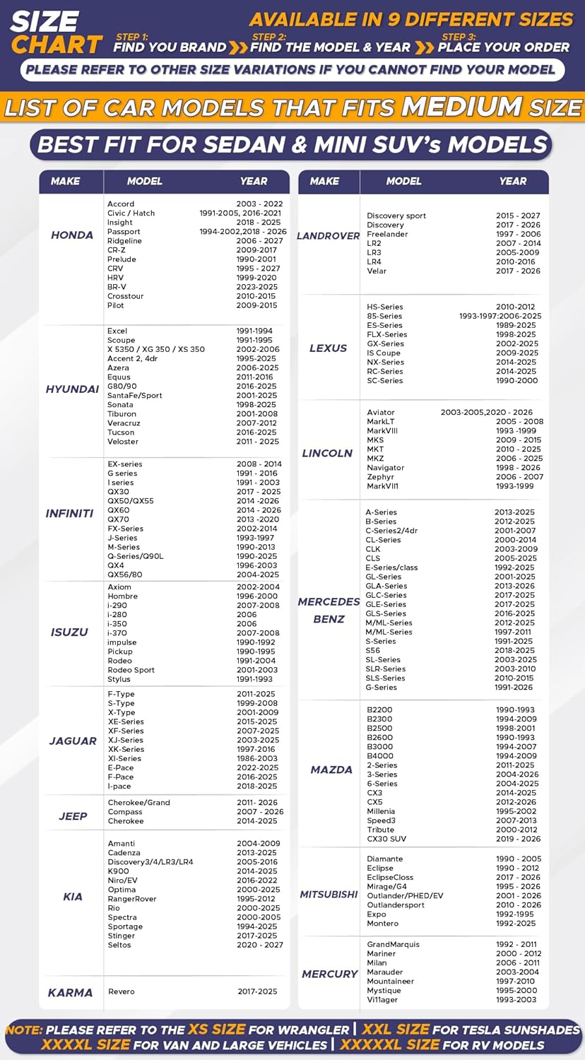 EcoNour Mirror Cut Foldable Windshield Sun Shade for Car | 240T UV & Heat Reflective Sunshade with Storage Pouch | Keeps Interior Cool | Fits Most Sedans, SUVs & Trucks – Medium (64