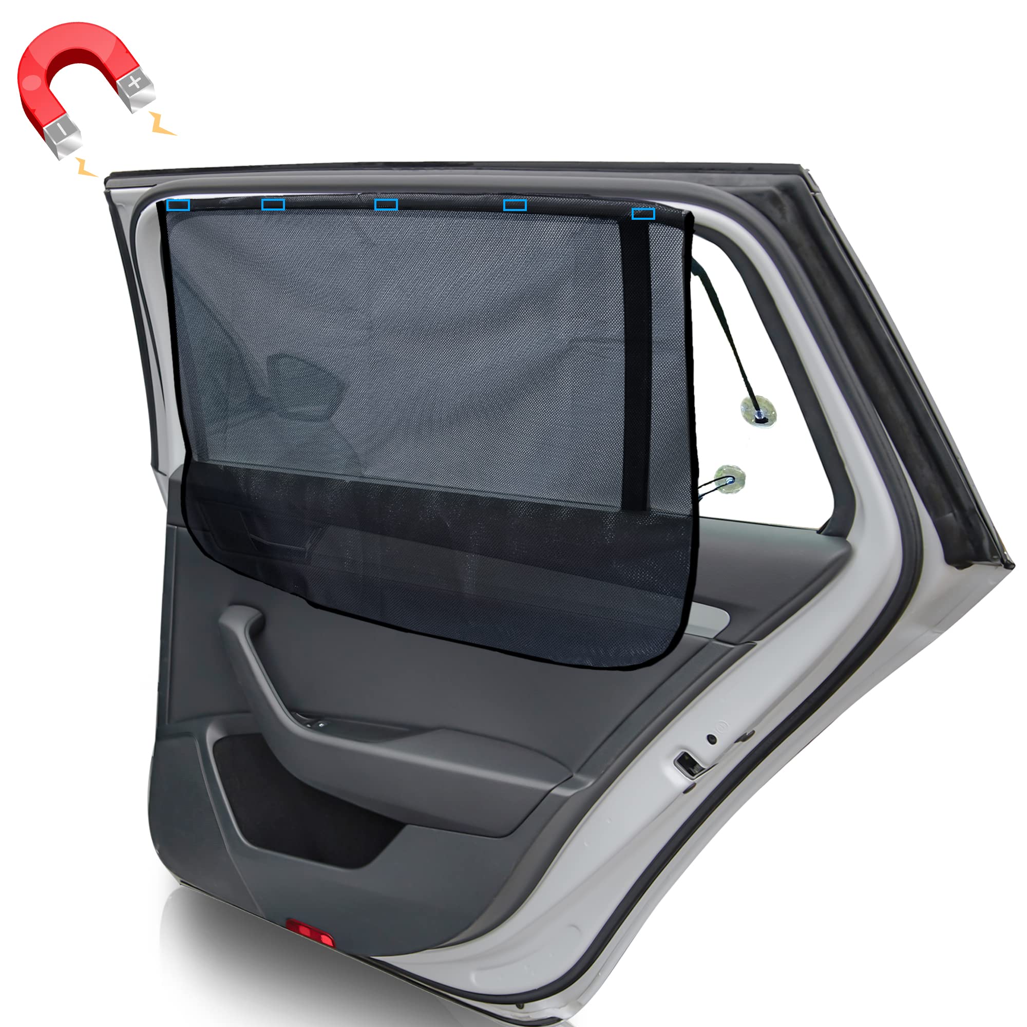 EcoNour Magnetic Car Side Window Sun Shade for baby UV protection.