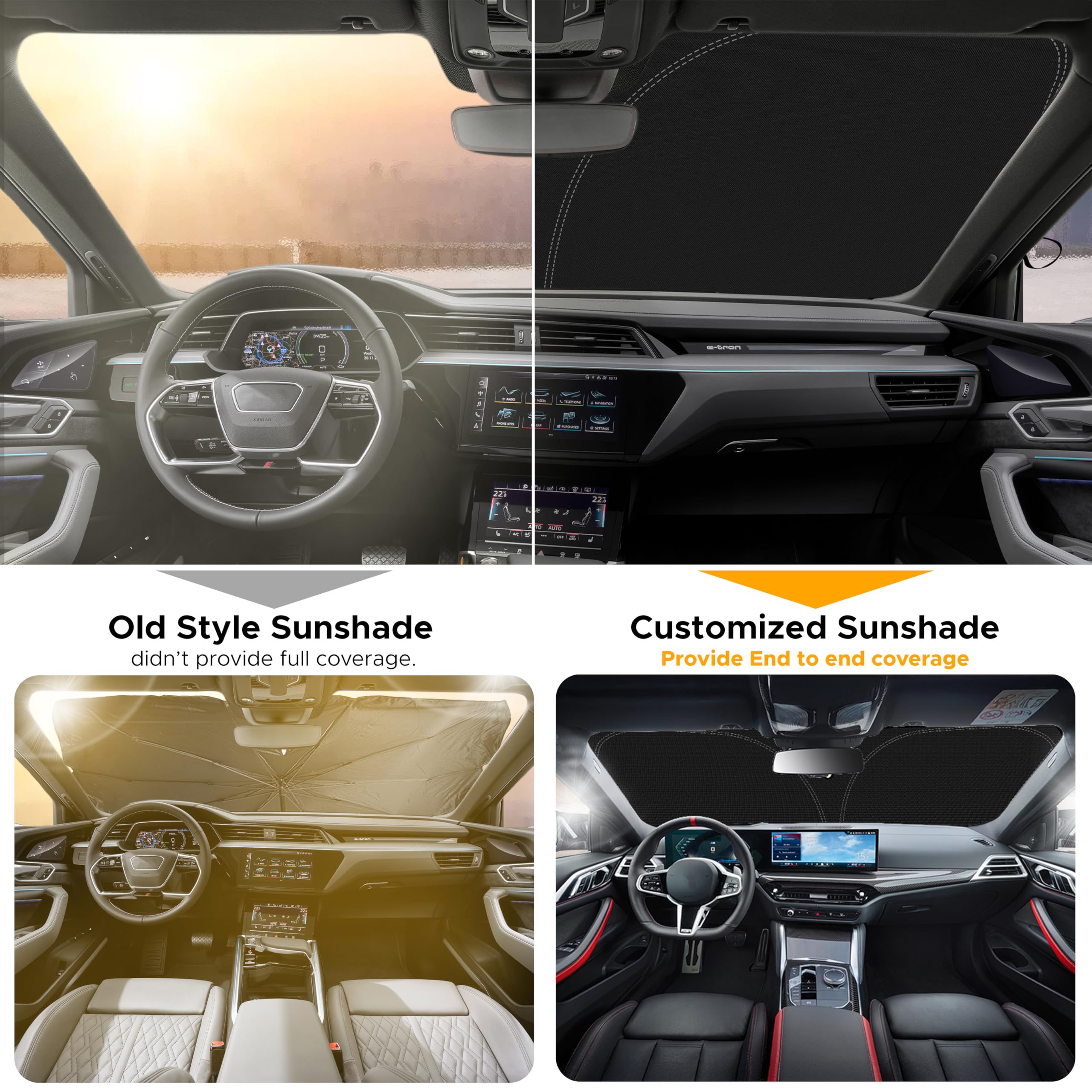 for Honda Accord 2018-2024 2025 Car Windshield Sunshade-EcoNour 240T Polyester Material Cars Sun Visor Reflector - Blocks UV Rays - Foldable Sunshade Interior Protection Accessories