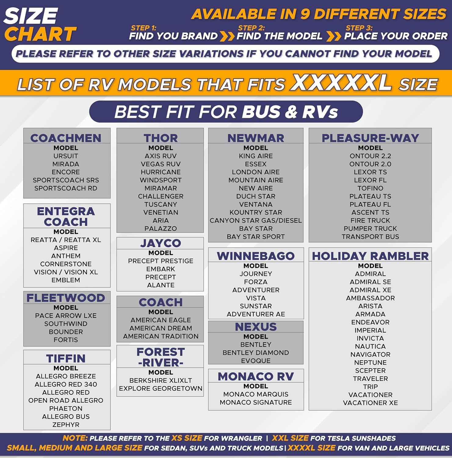 EcoNour RV Bus Windshield Sunshade with Storage Pouch | 240T UV Reflective Nylon Keeps Your RV Motorhome Cool | for Front RVs, Trucks, Motorhomes, Large Bus Windshield Sun Shade | XXL(51