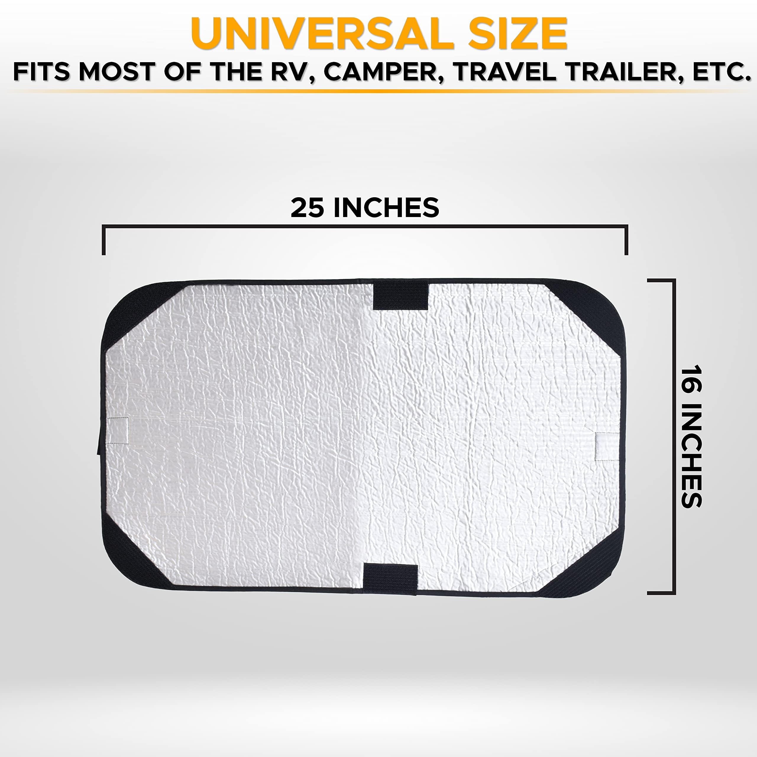 Foldable RV Door Window Shade with UV protection for travel trailer