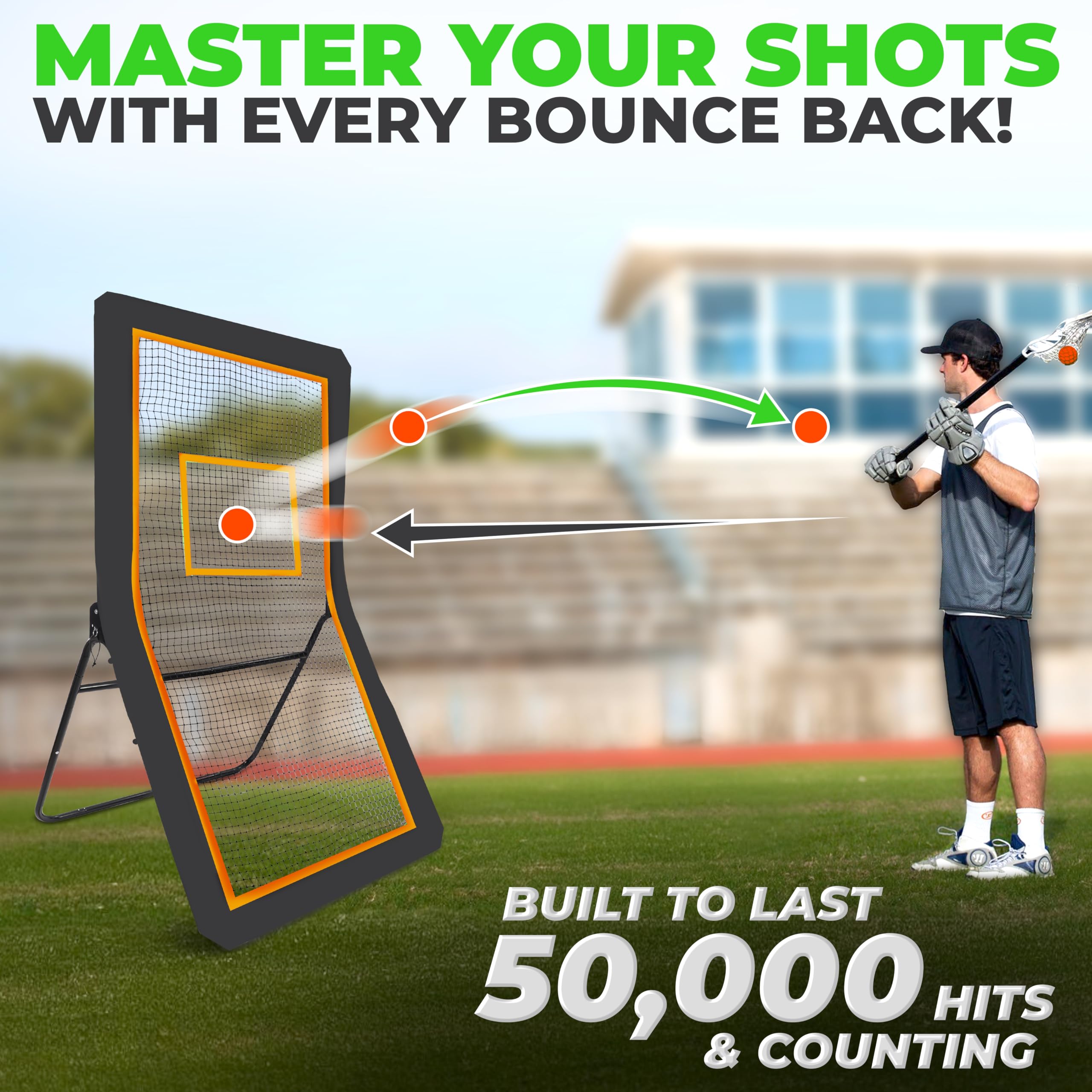 Multi-Sport Rebounder Net 4x7 ft EcoNour soccer baseball softball practice