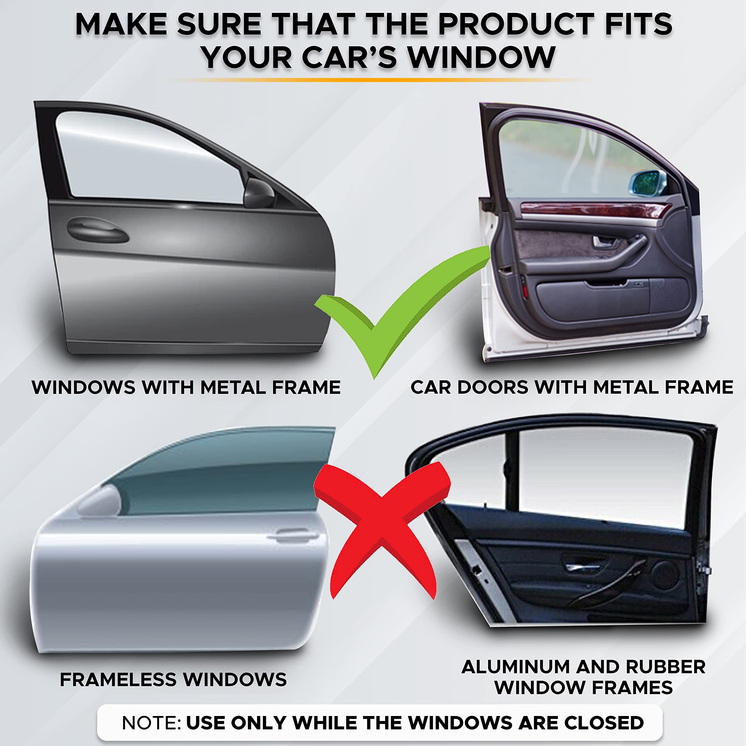 EcoNour Magnetic Side Window Sunshade, durable black sun blocker for cars.