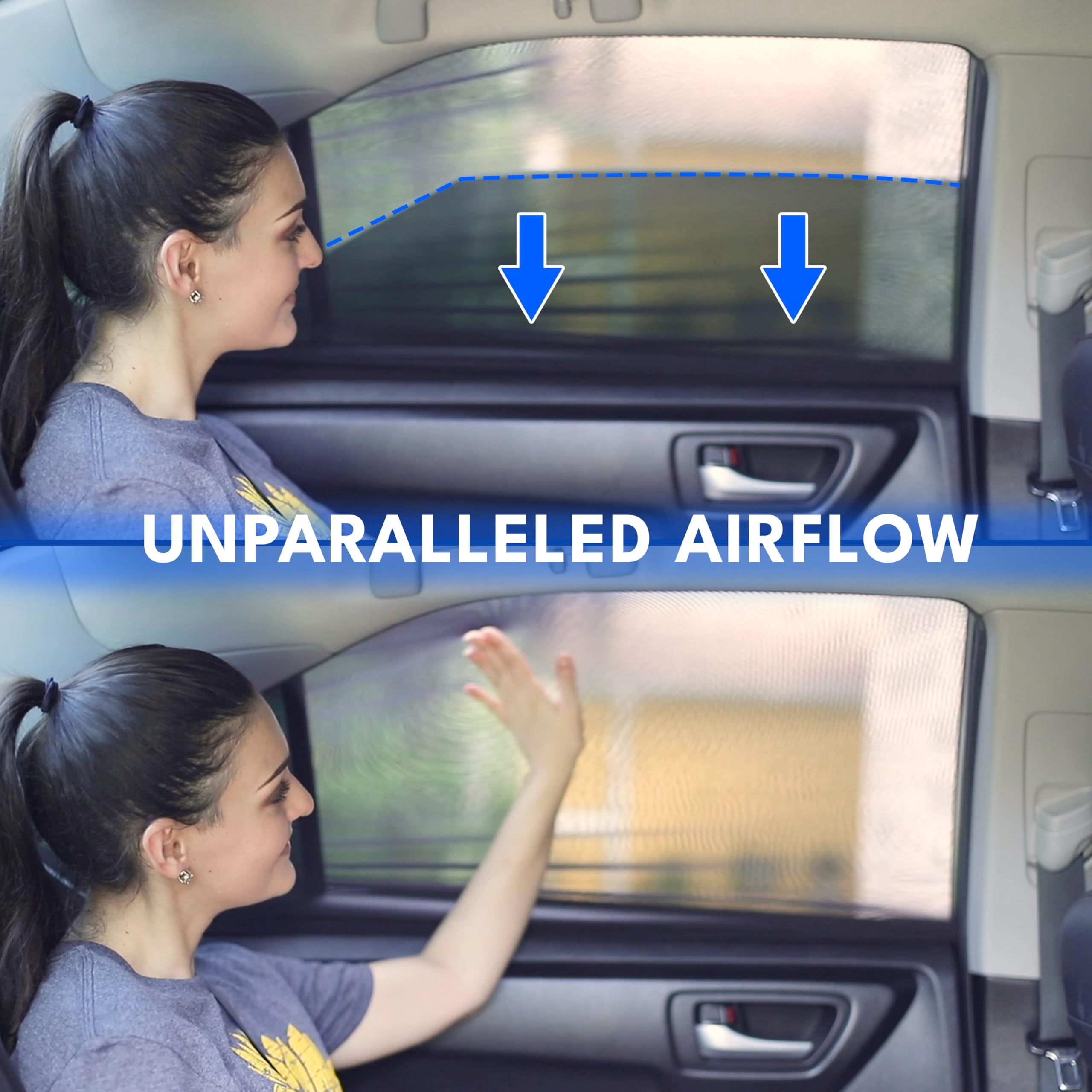 Car Side Window Sun Shade | EcoNour Fits Most Trucks, SUVs & Minivans XL 40