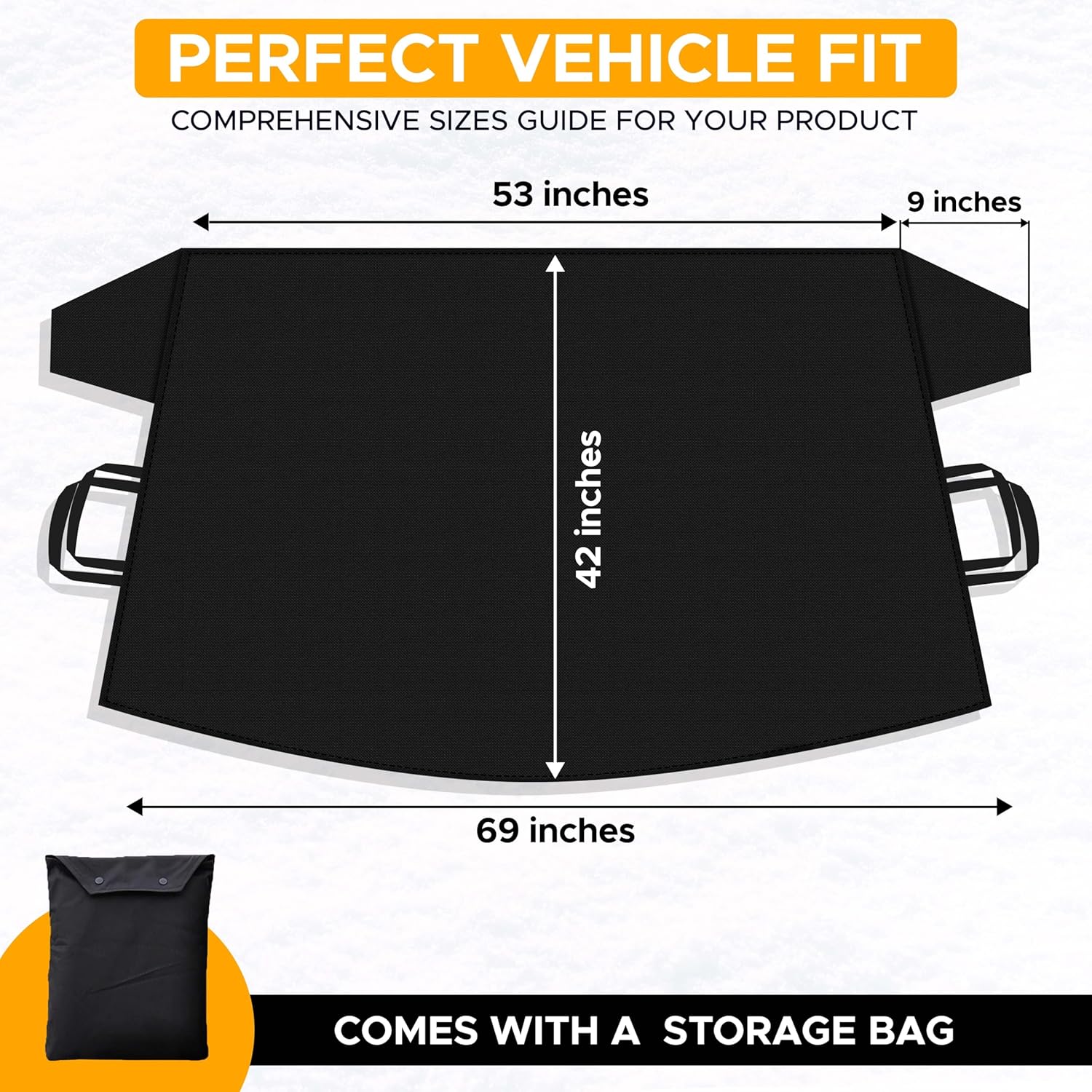 EcoNour Car Windscreen Cover for winter, Windscreen covers frost for All Weather Auto Sunshade Fits for Most Cars, SUV's, Vans and Truck| Leakproof Windshield Cover Keeps Ice and Snow Off