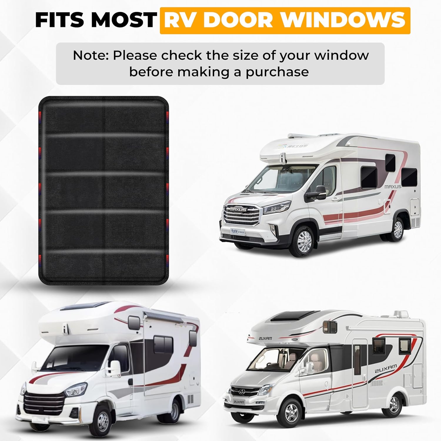 EcoNour RV Door Window Shade | Modern/Sleek RV Sunshade | UV & Privacy Protection | Foldable Window Cover | 25x16 inches | Universal Fit for RV, Camper, Travel Trailer