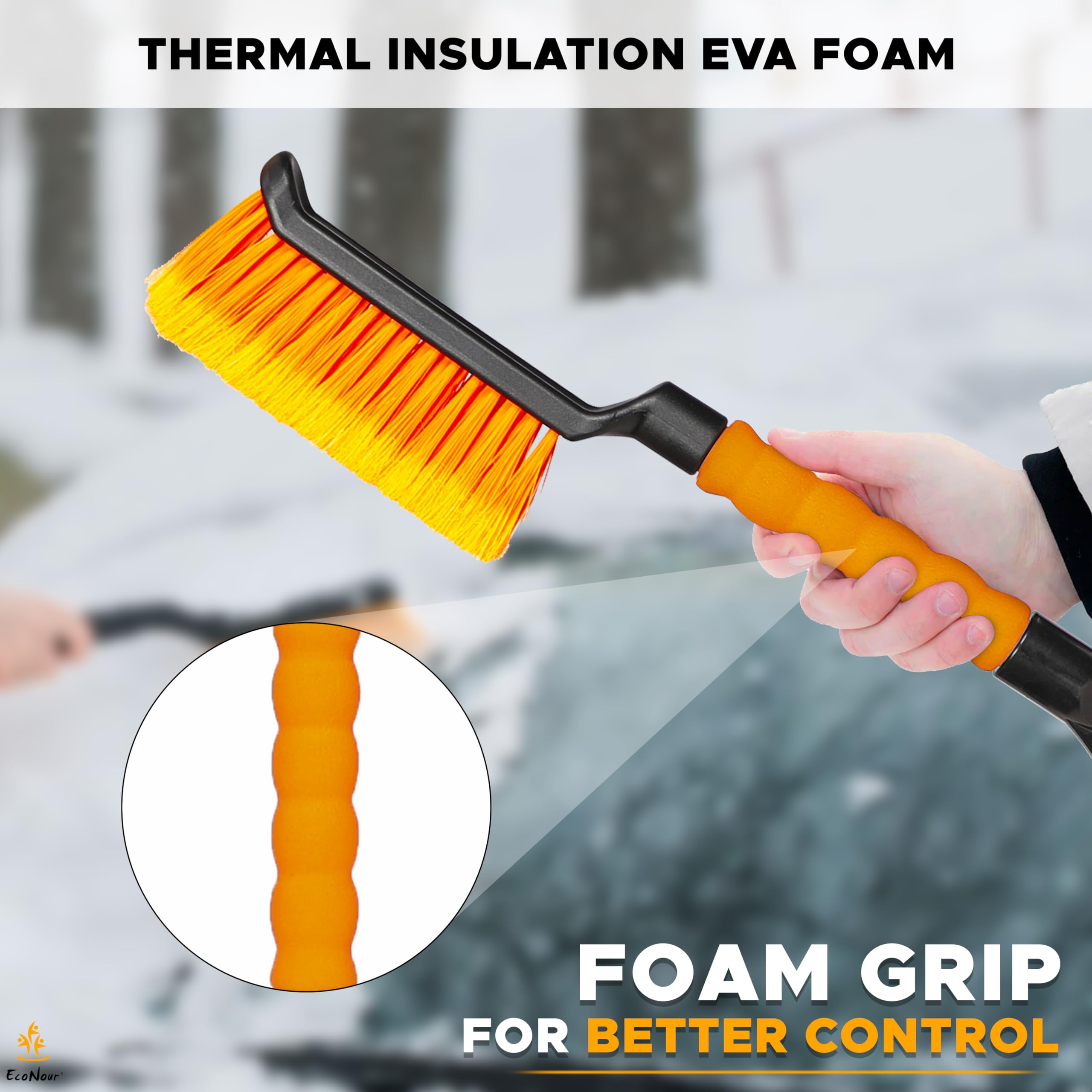 17 inch snow brush & ice scraper EcoNour heavy duty winter tool