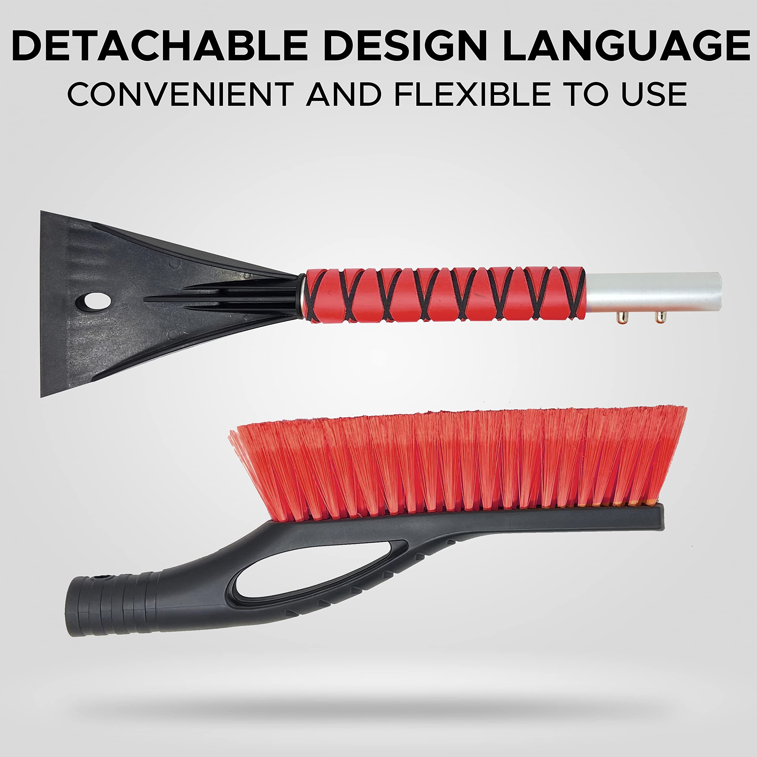 27 inch aluminum car snow scraper & brush for car ice removal