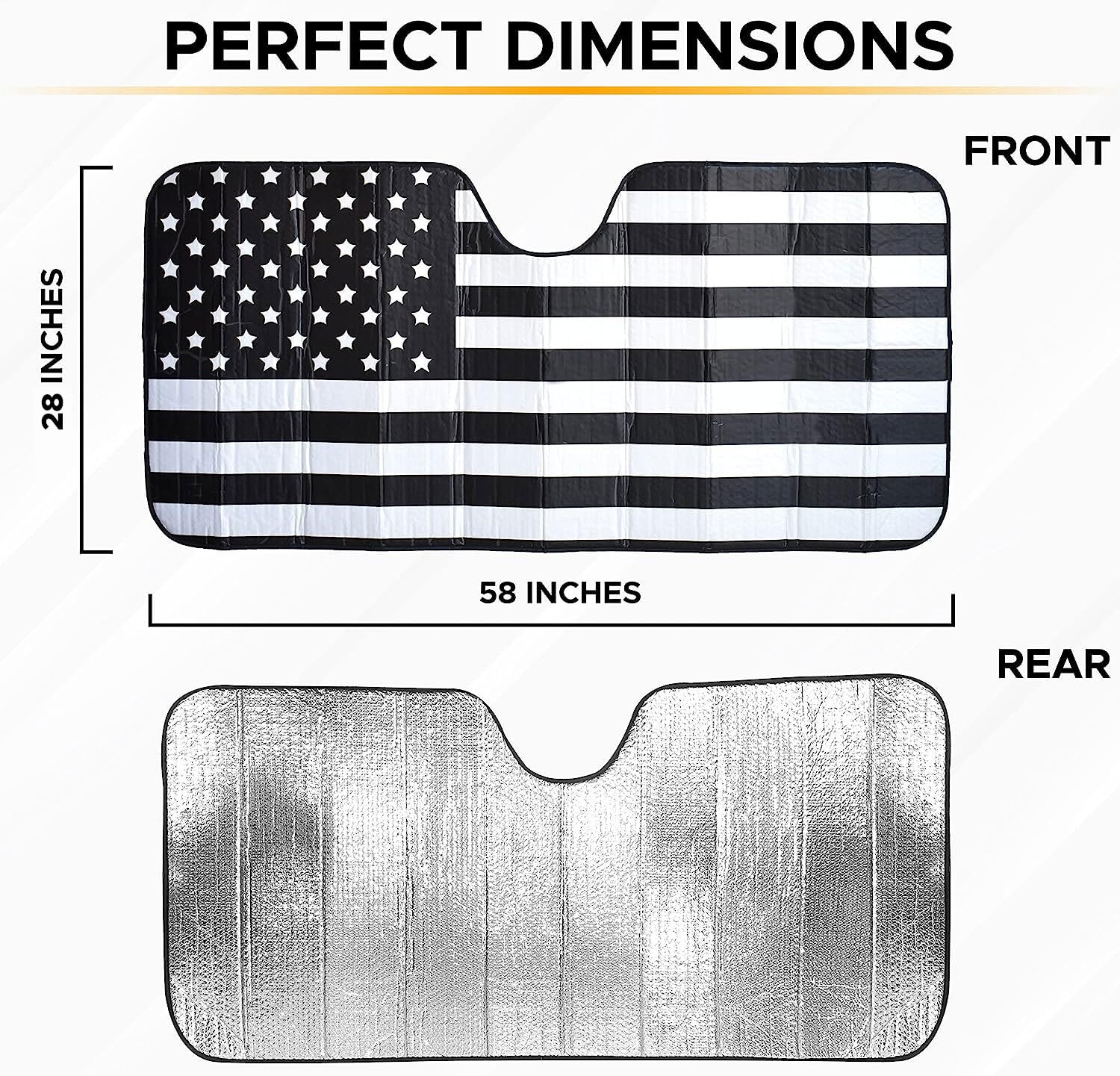 American Flag Design Car Windshield Sunshade EcoNour Foldable UV Protection