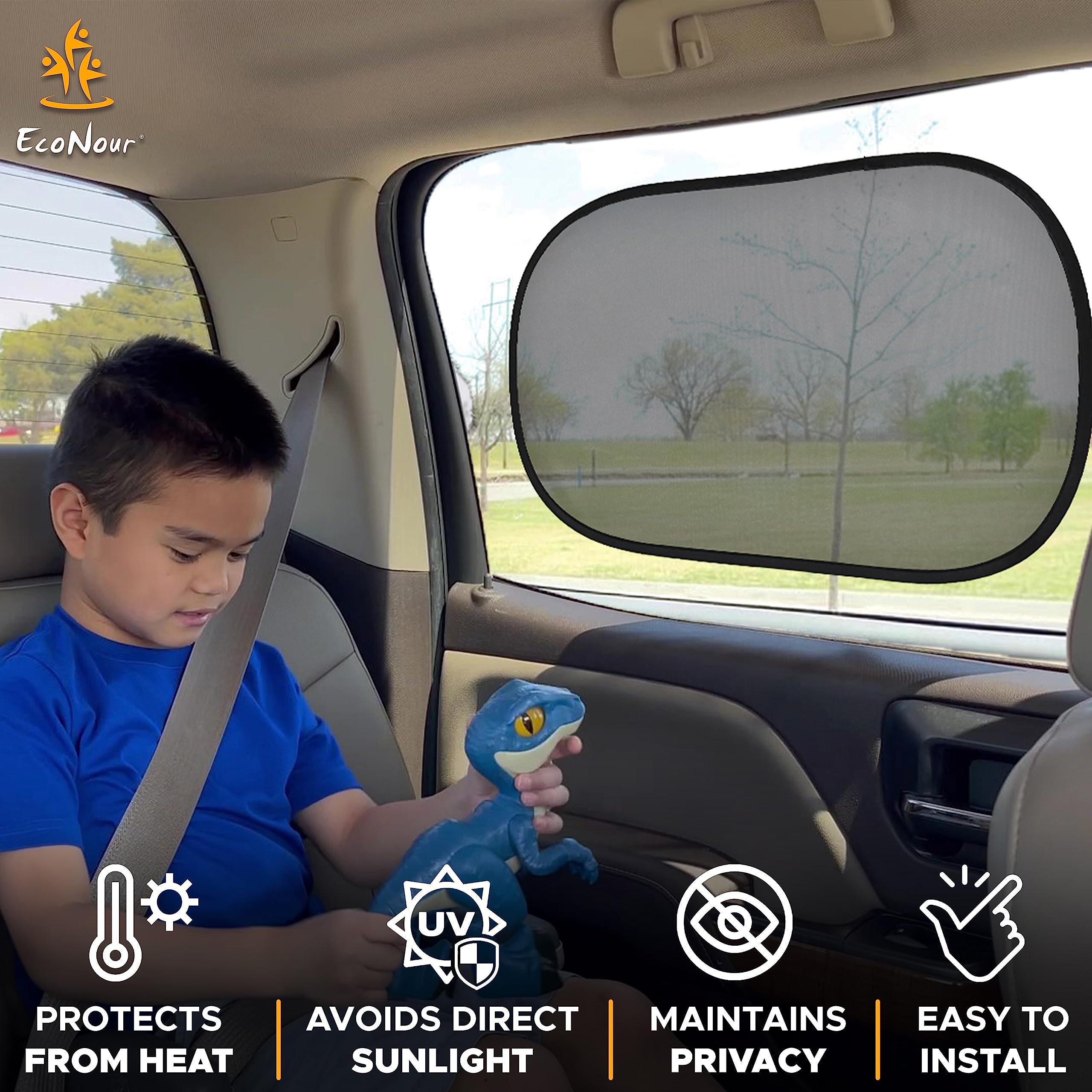 Car Side Window Shades XL (4 Pack) | EcoNour 25