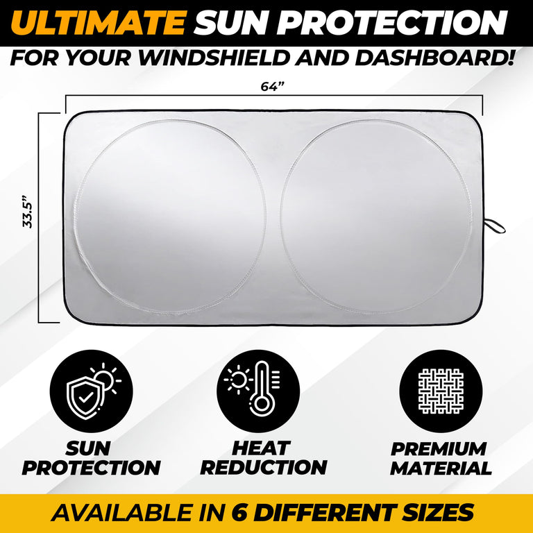 Windshield Sun Shade for Car SUV Truck – Patented Design Blocks 99% Heat & UV Rays for Interior Protection