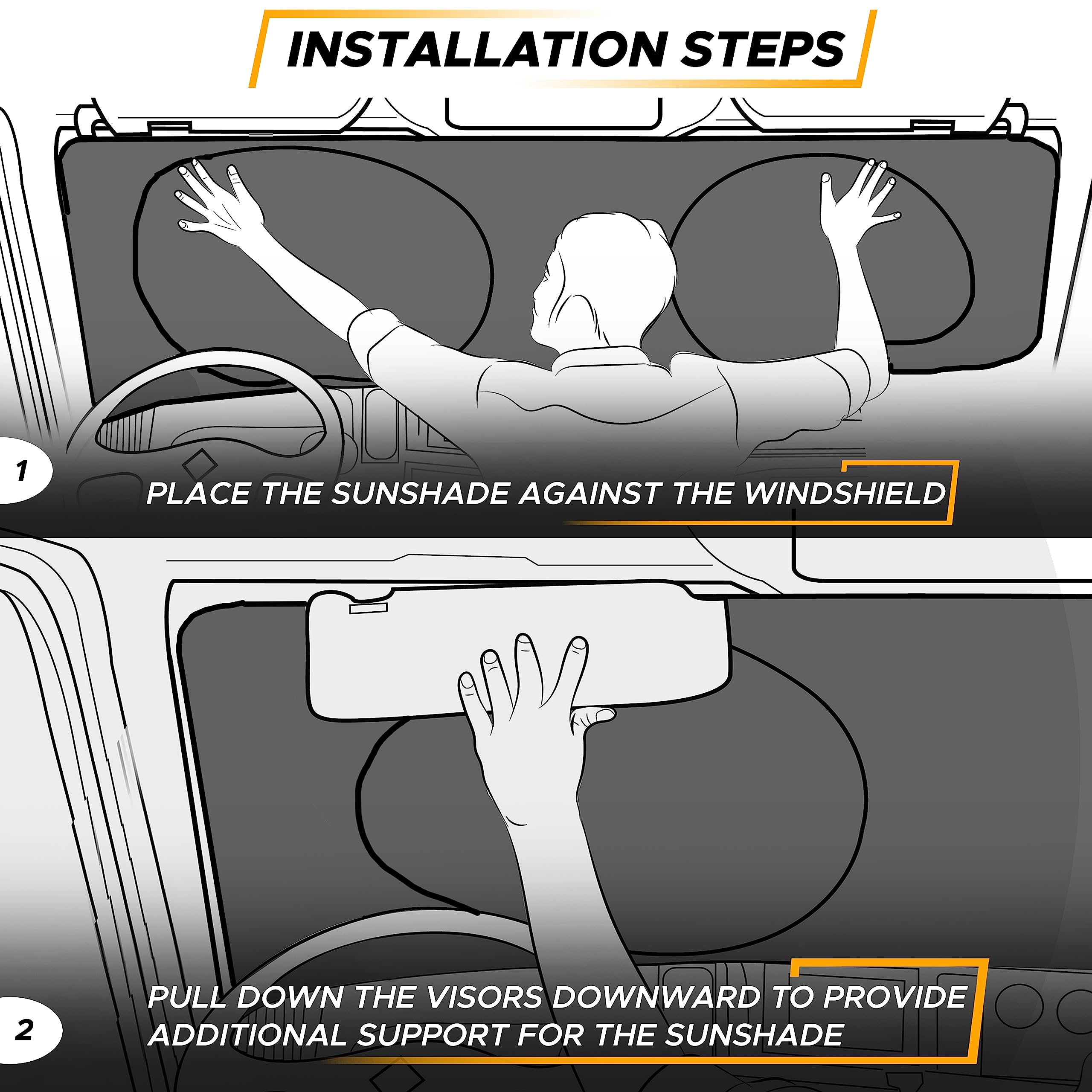 Truck Accessories Semi-Truck Windshield Sun Shade for UV Block