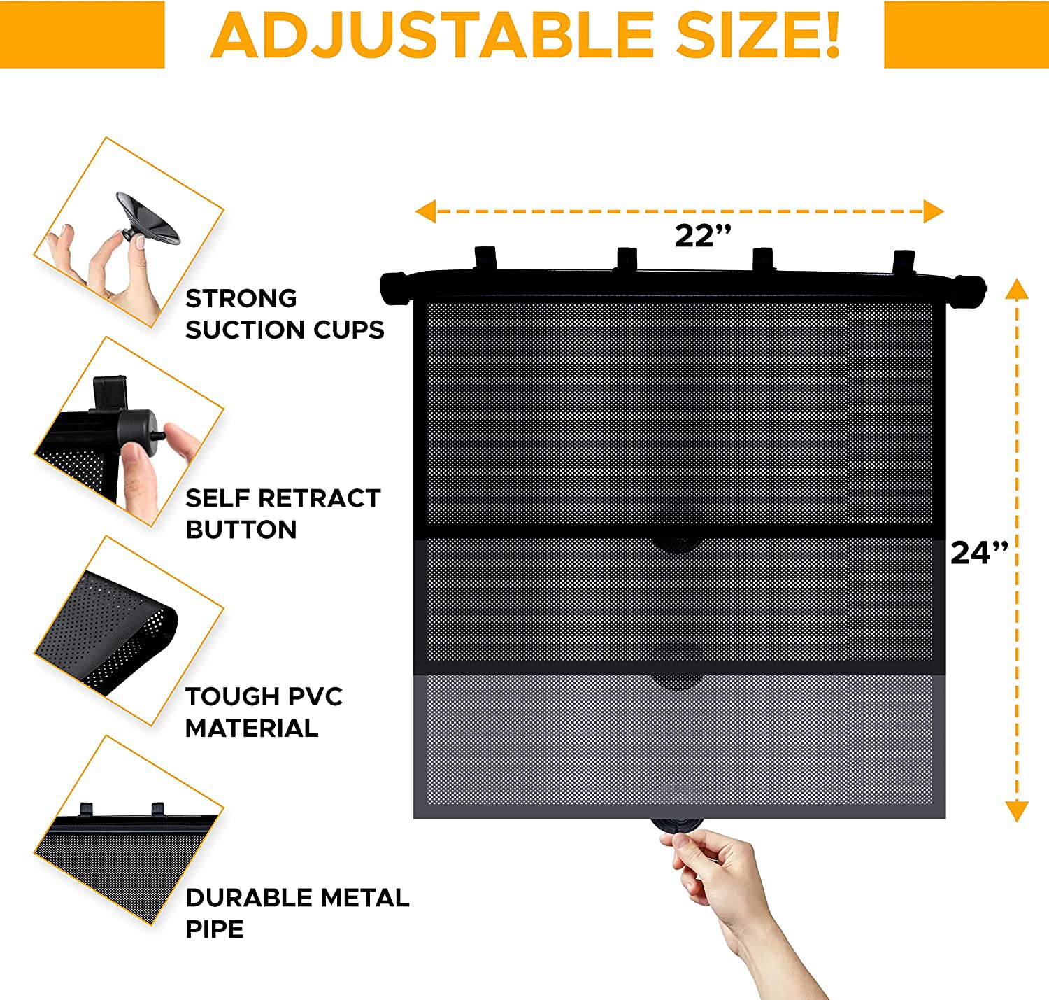 Car Window Shades for Baby 2 Pack – Side Window Protection for Vehicles