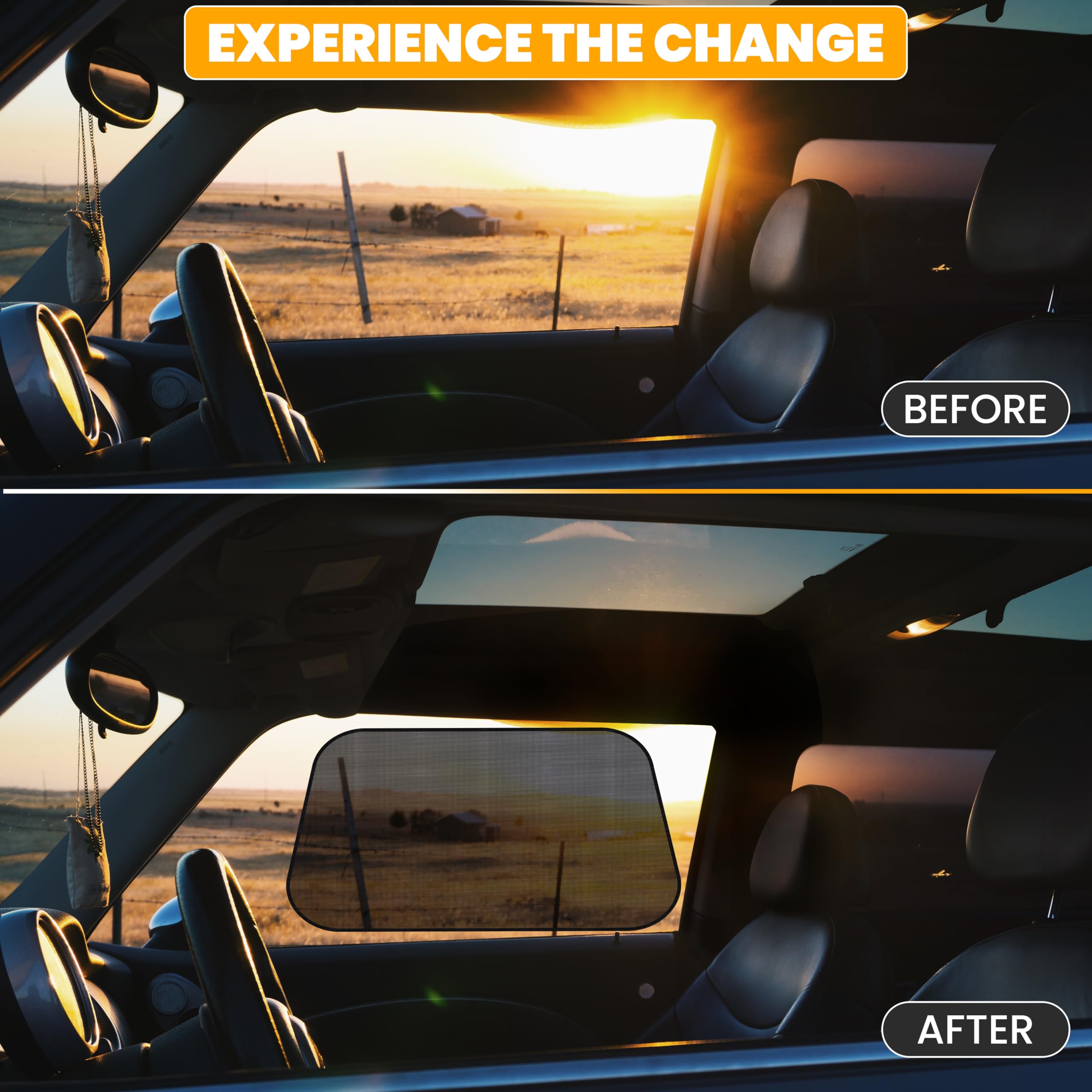 Car Side Window Shades for Baby | EcoNour Fits Most Cars, MPVs & Vans, 4 Pack XL