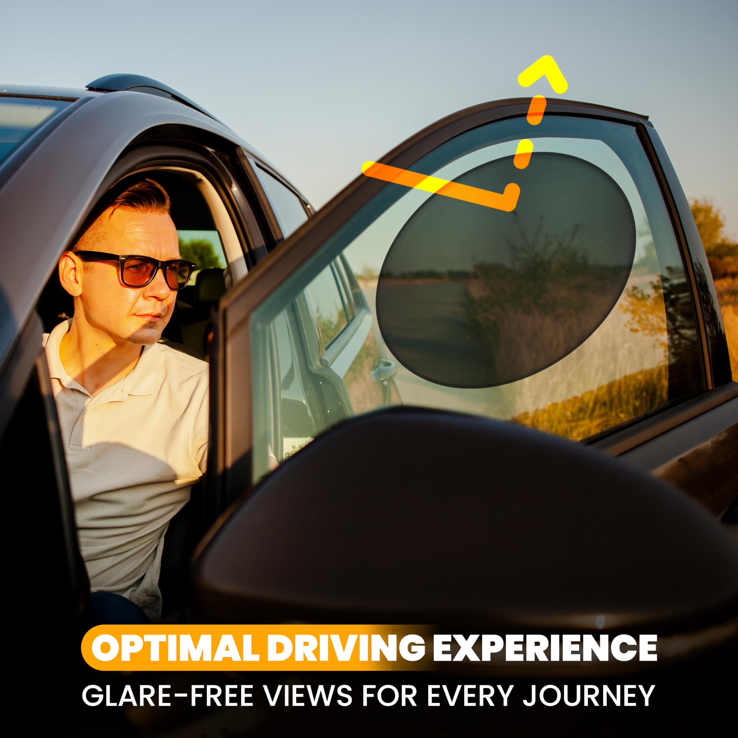 Semi-Transparent Static Cling Window Shade for Sun Visor Protection