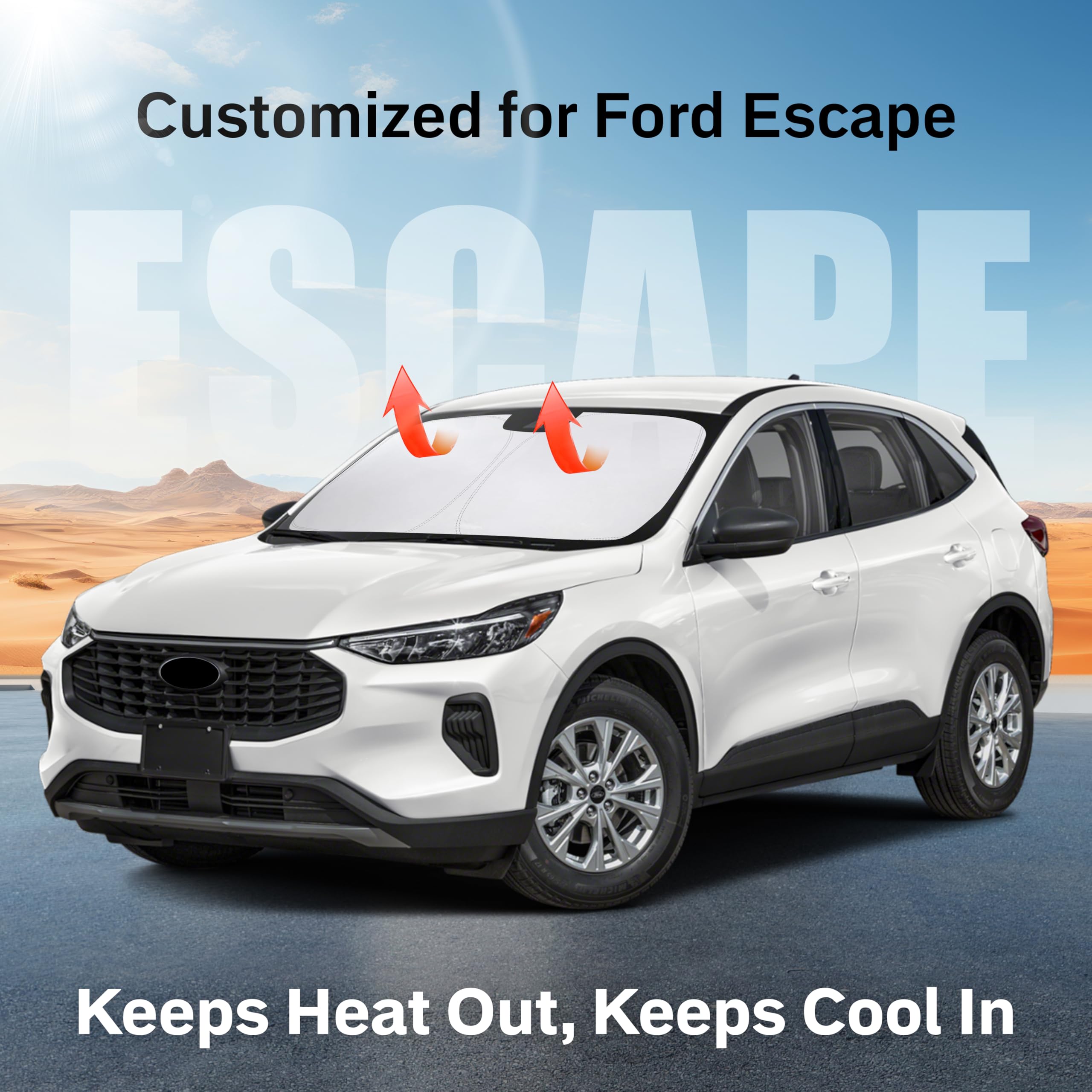 EcoNour Ford Escape Windshield Sunshade keeps SUV interior cool