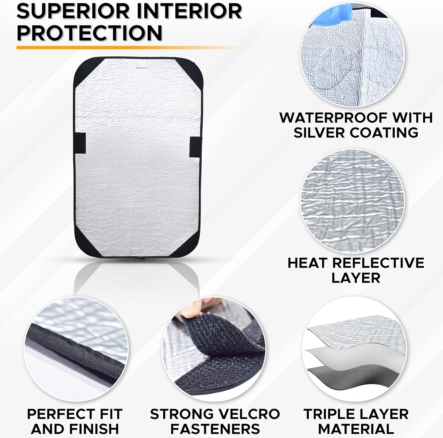 EcoNour RV Door Window Shade | Modern/Sleek RV Sunshade | UV & Privacy Protection | Foldable Window Cover | 25x16 inches | Universal Fit for RV, Camper, Travel Trailer