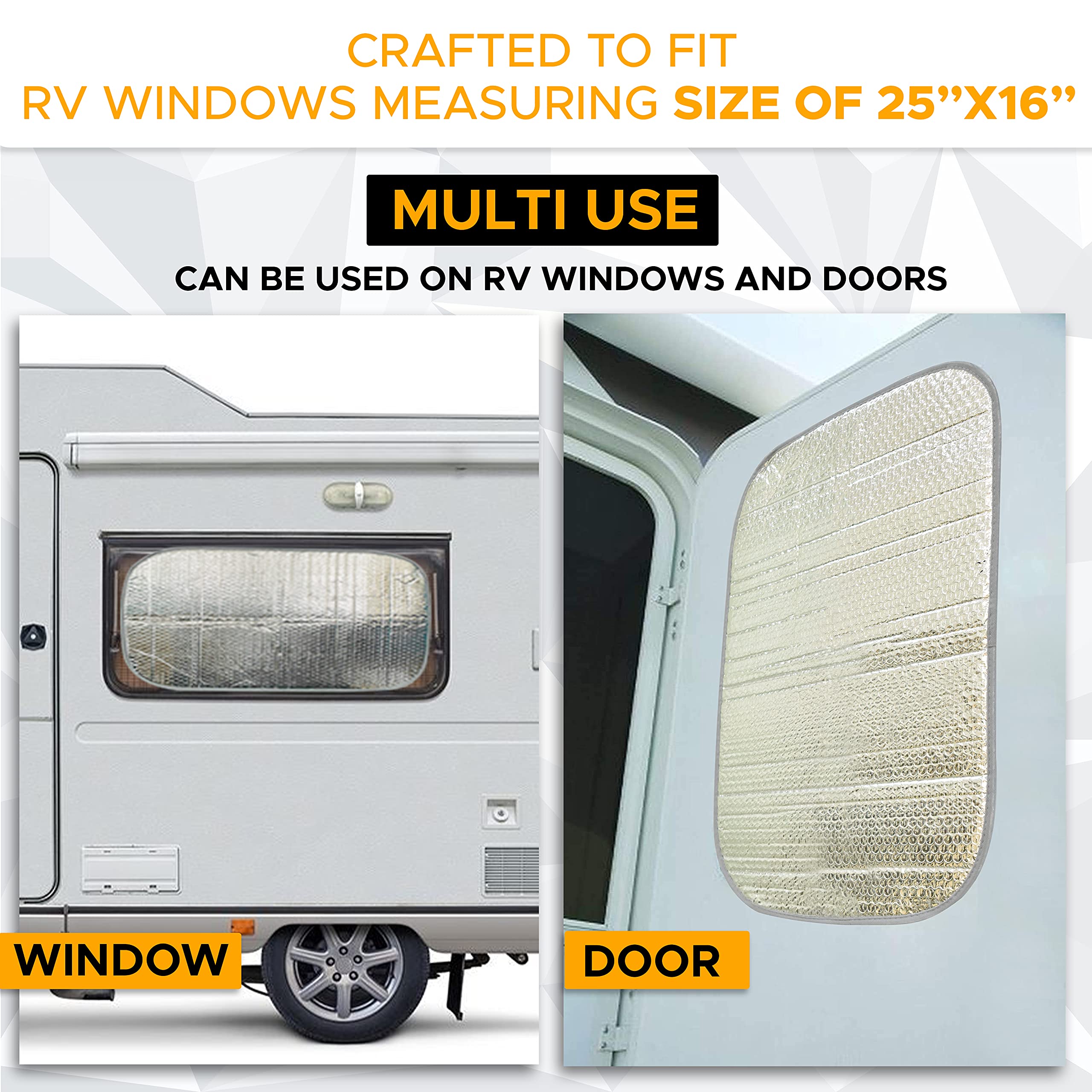 EcoNour RV Window Shade foldable trailer window cover with UV protection