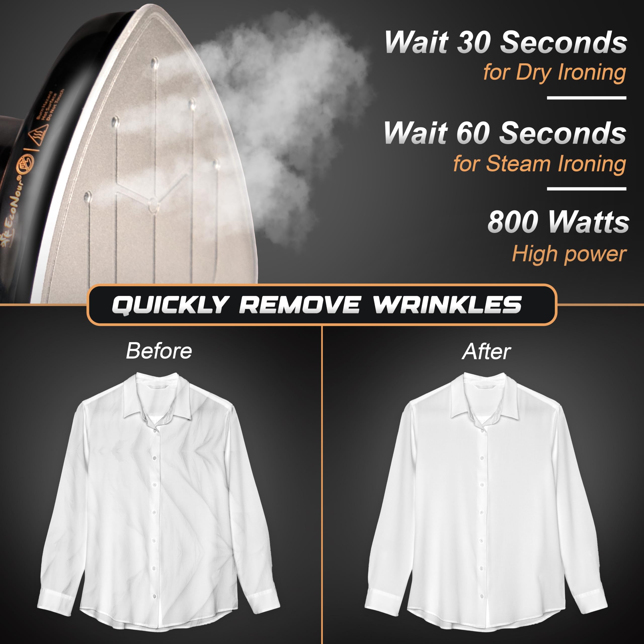 dress shirt steamer 2-in-1 Mini Travel Iron & Steamer | Portable Compact Non-Stick Soleplate for Craft, Sewing, Travel