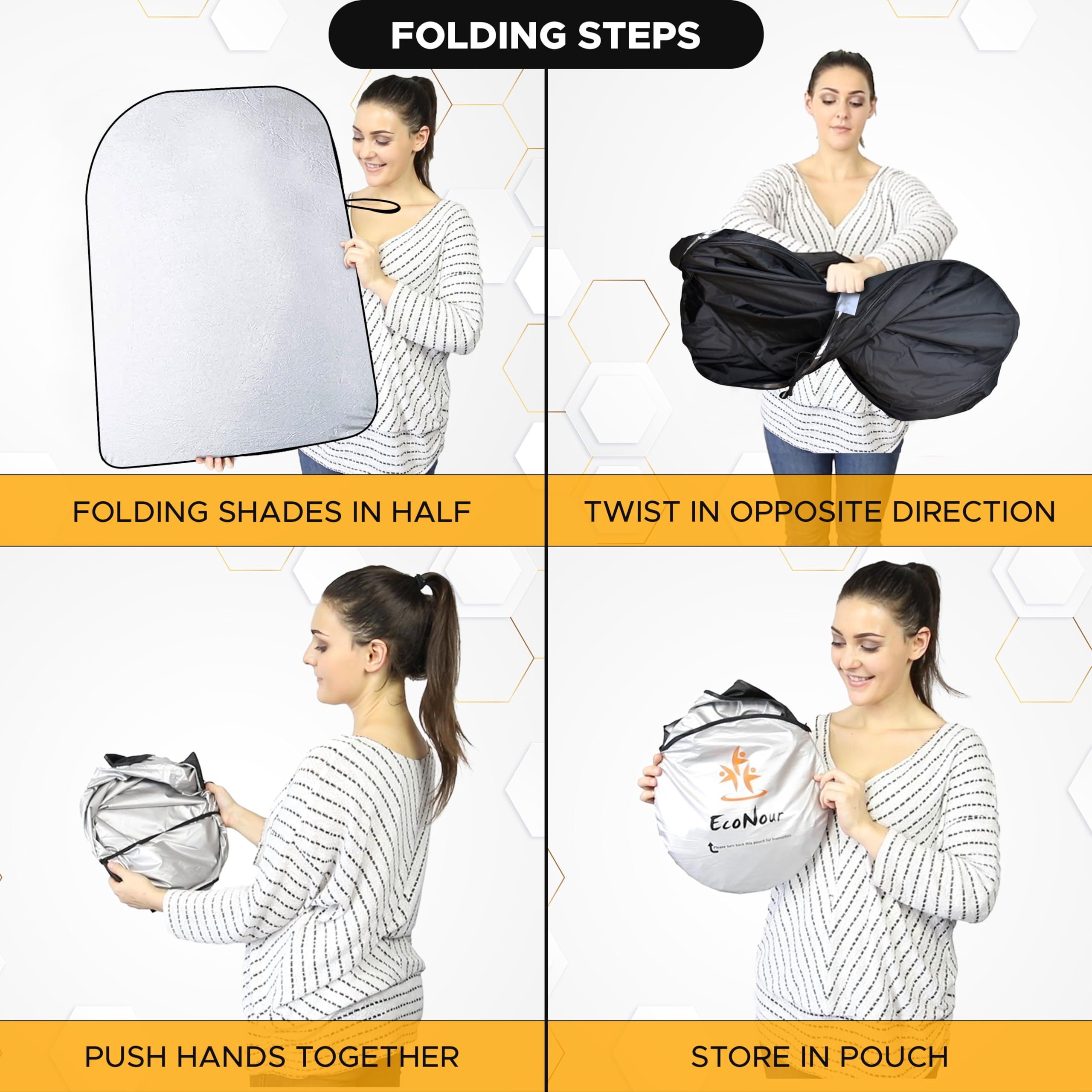 Tesla Windshield Sun Shade – EcoNour Interior Protector for Tesla Model 3/Y