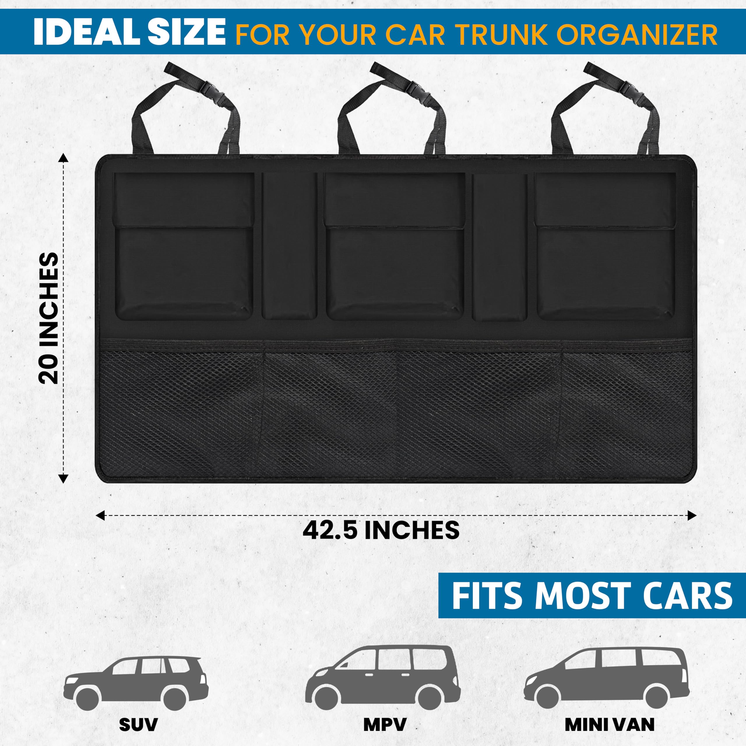 Backseat Trunk Organizer for SUVs, trucks, and hatchbacks