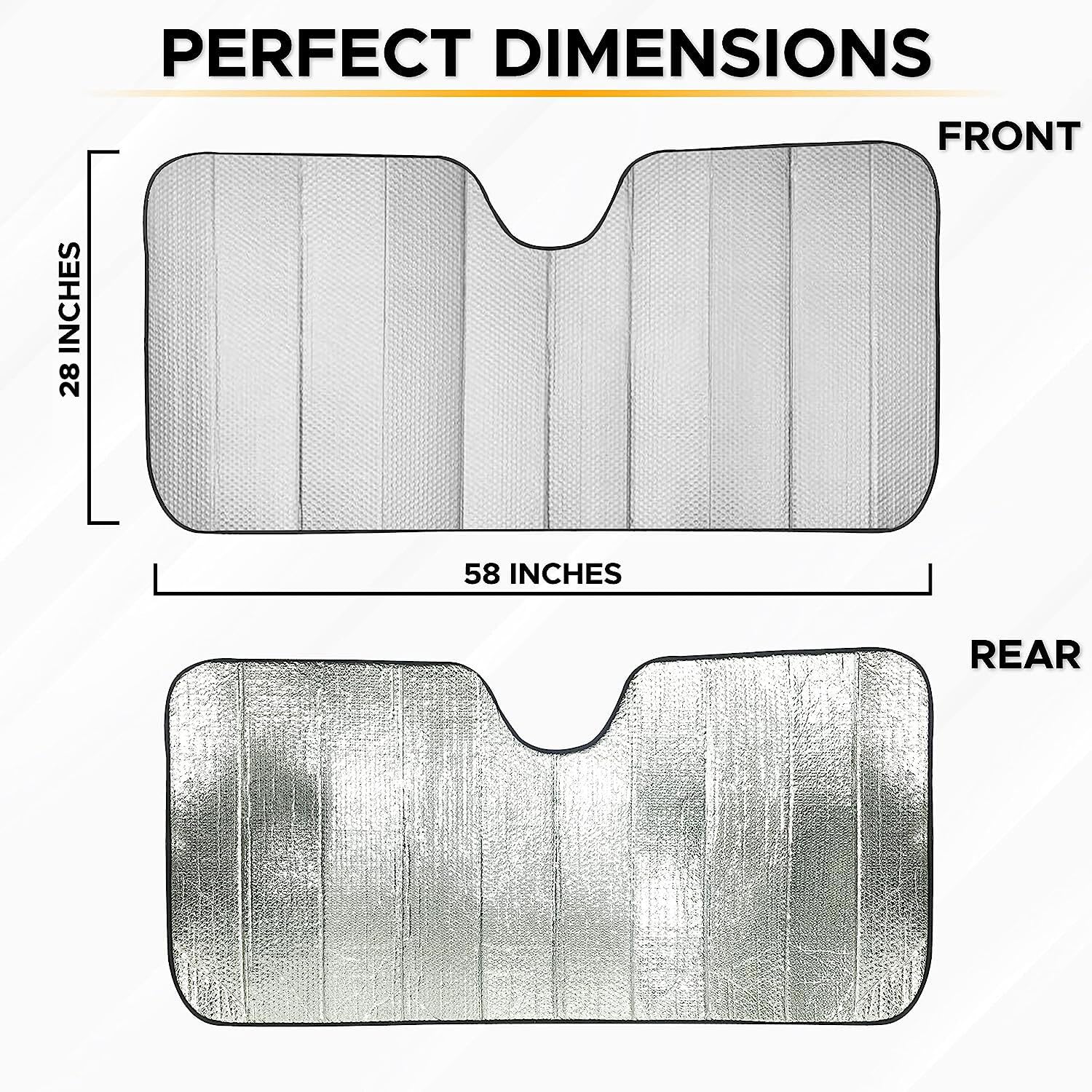 Accordion Car Windshield SunShade Gray EcoNour UV & Heat Protection