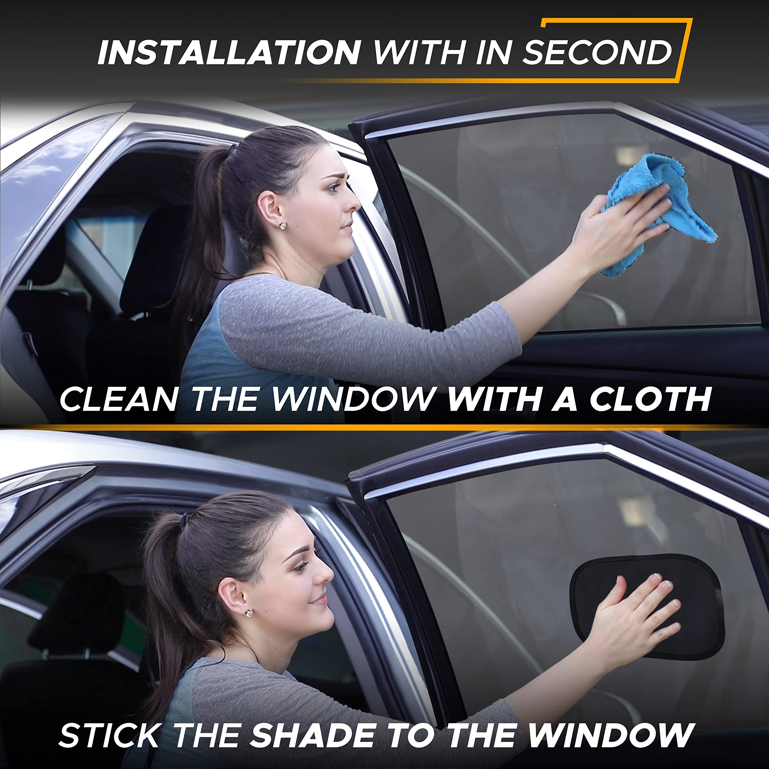 Portable Miniature Static Cling Window Shade for Cars