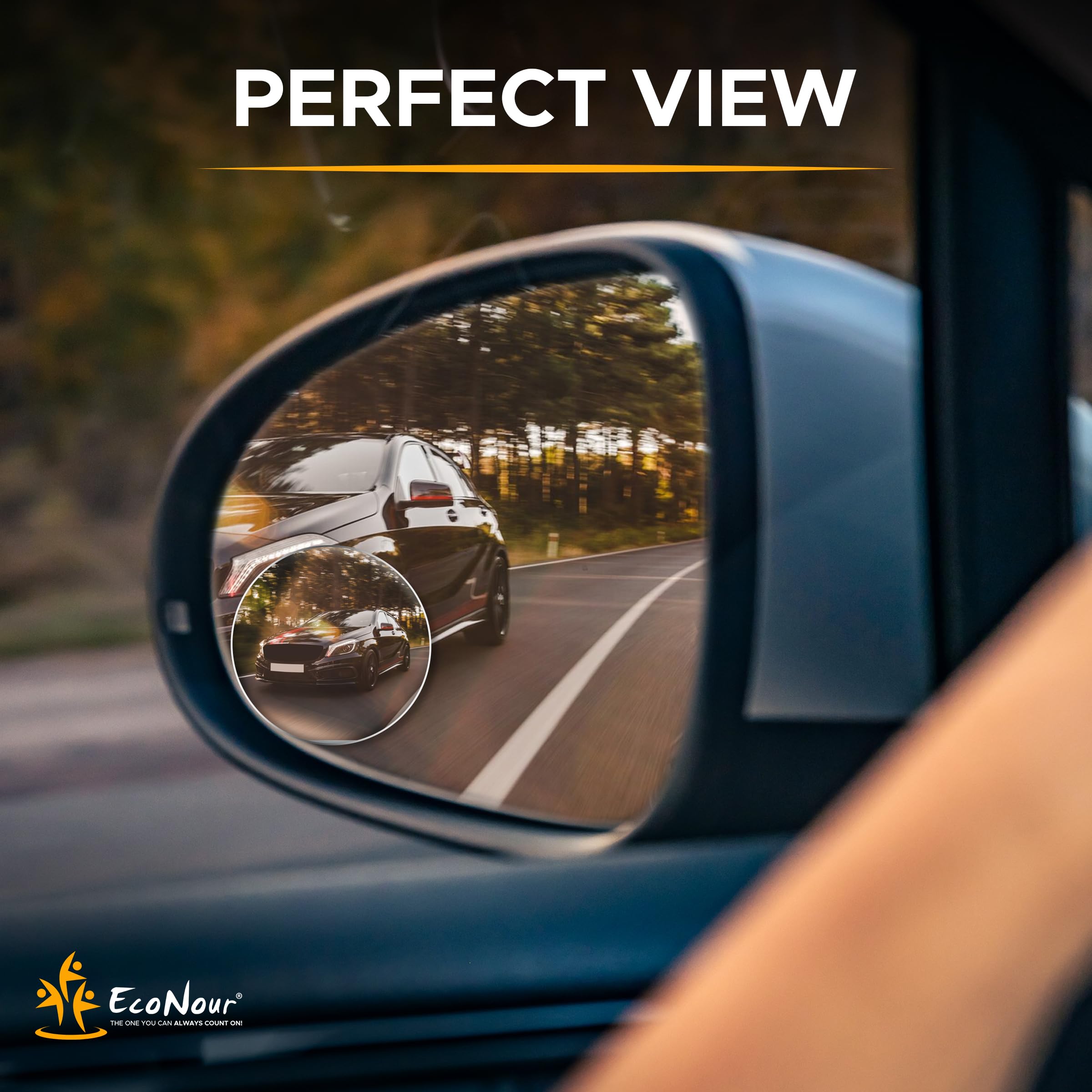 Blind spot mirror for car 2 pack EcoNour wide angle adjustable mirrors