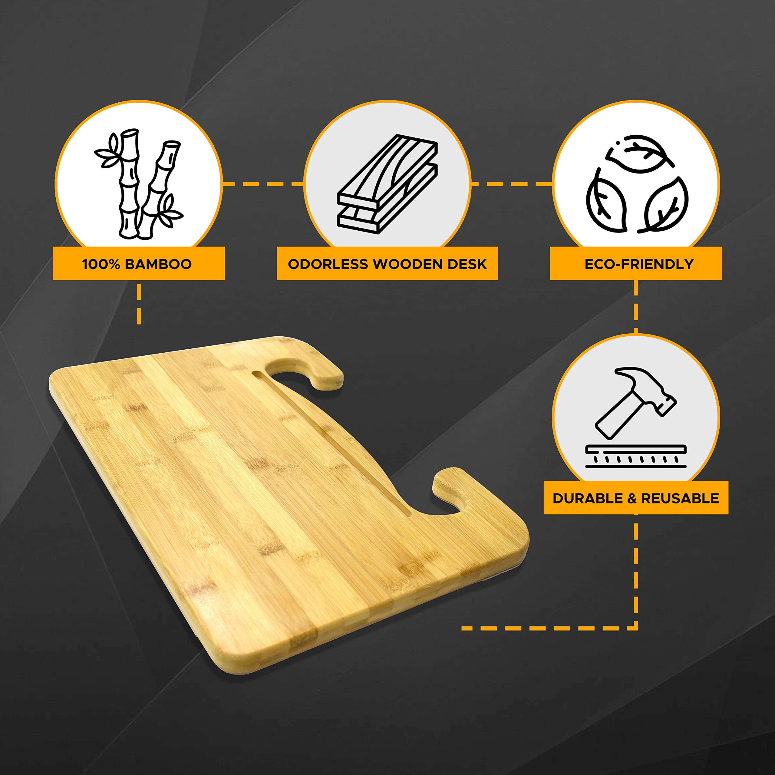 2 in 1 Car Steering Wheel Desk EcoNour Easy Storage Lap Desk & Tray