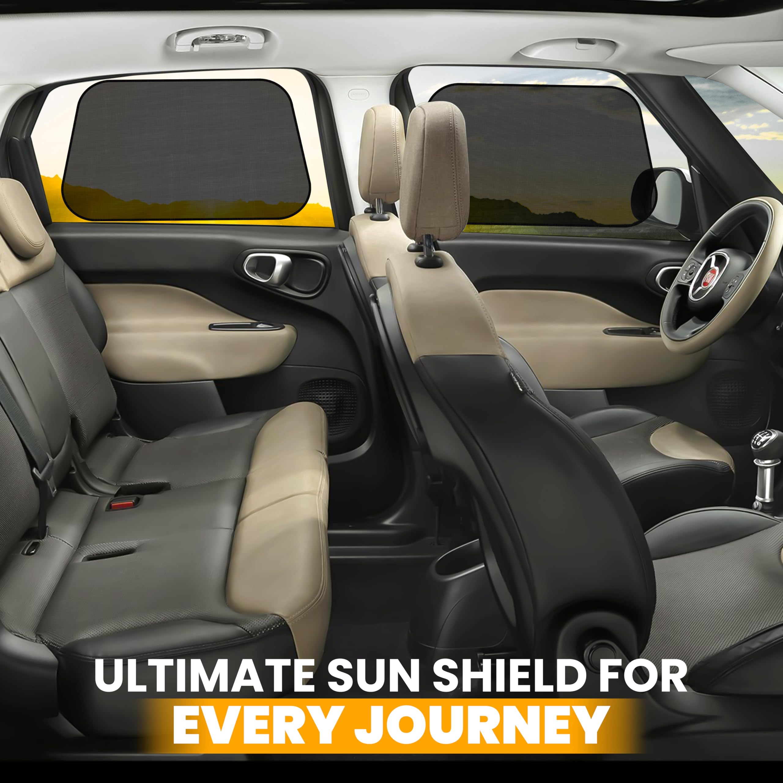 Car Side Window Shades for Baby | EcoNour Mesh Sunshade for Side Windows, Blocks UV & Glare