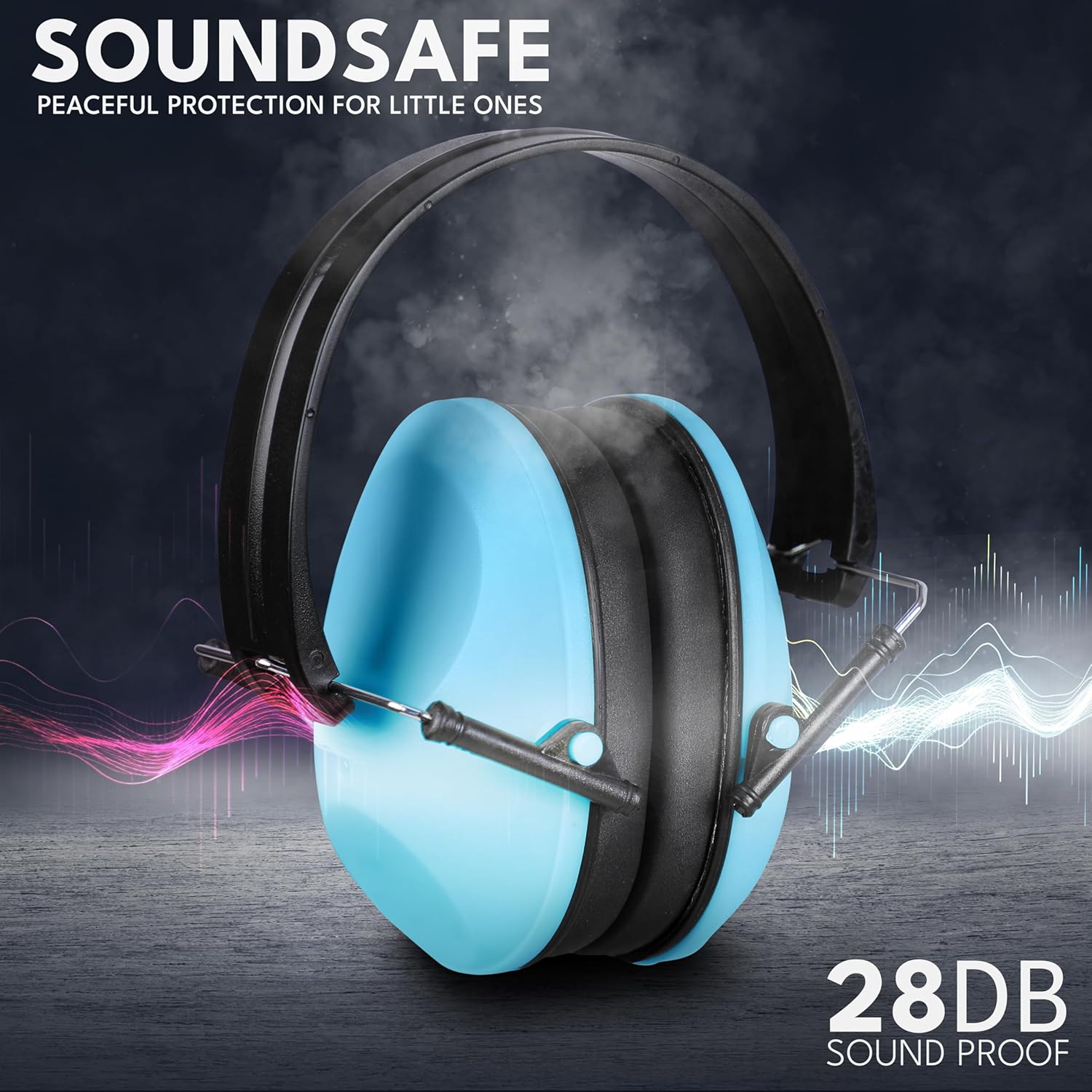 EcoNour Kids Ear Defenders Children | 28dB SNR Noise Cancelling Headphones Sound Blocking Earmuffs Autism | Adjustable Soft Kids Ear Defenders Ear Protection Earmuffs for Boys, Girls, Toddlers