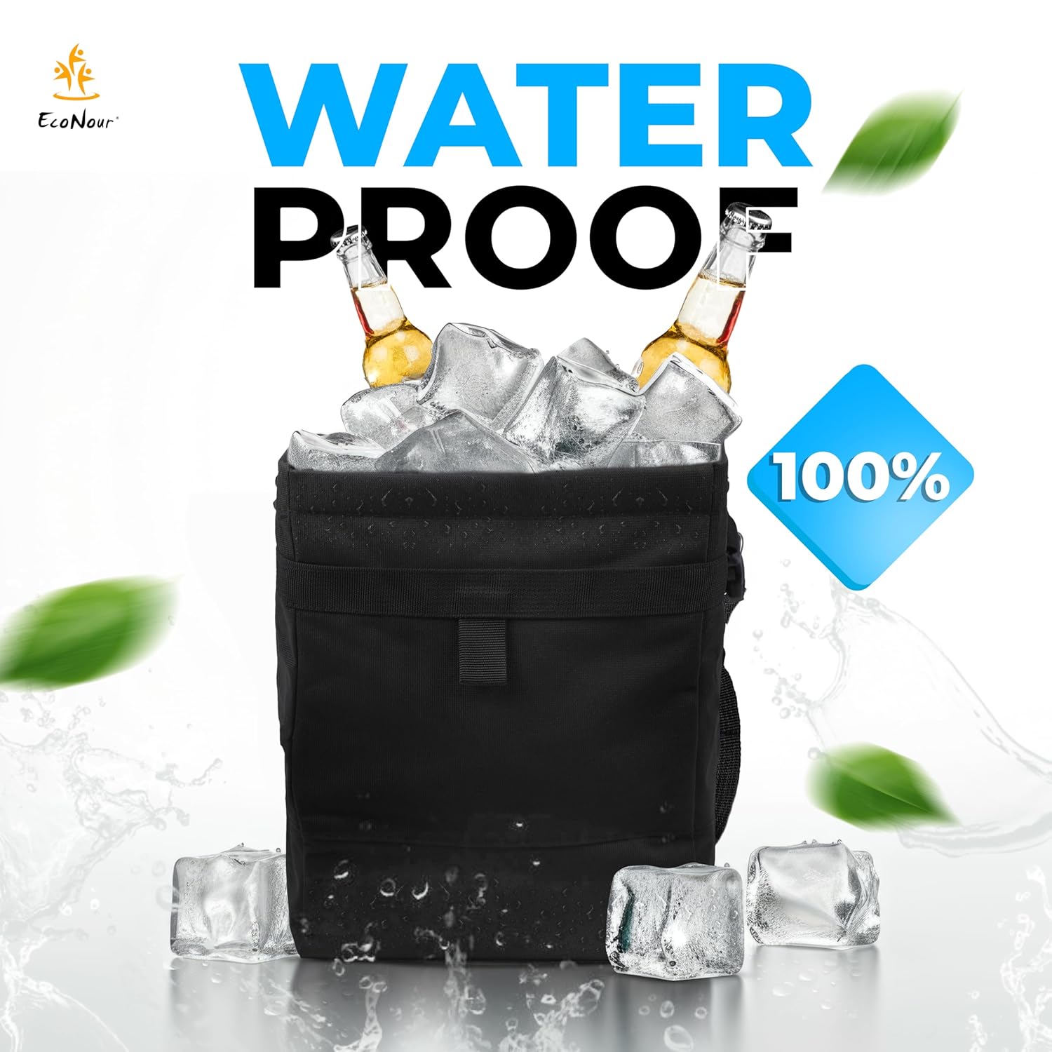 EcoNour Car Trash Can (Large) | Car Trash Bag Hanging with Elastic Opening & Easy Mount | Car Garbage Can with Waterproof Oxford Material | Cute Car Accessories for Camping, Traveling & Outdoor