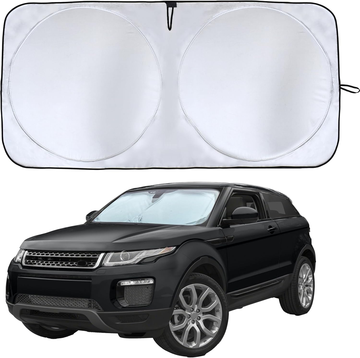 EcoNour Car Front Windshield Sun Shade | Durable 240T Material Sun Visor for UV Rays and Sun Heat Protection | Car Interior Accessories for Cooler Interior | Large (64