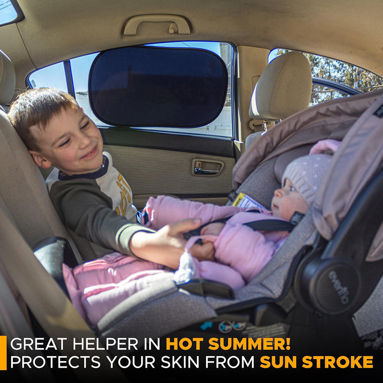 Car Window Shades for Baby | EcoNour 4 Pack Medium 20