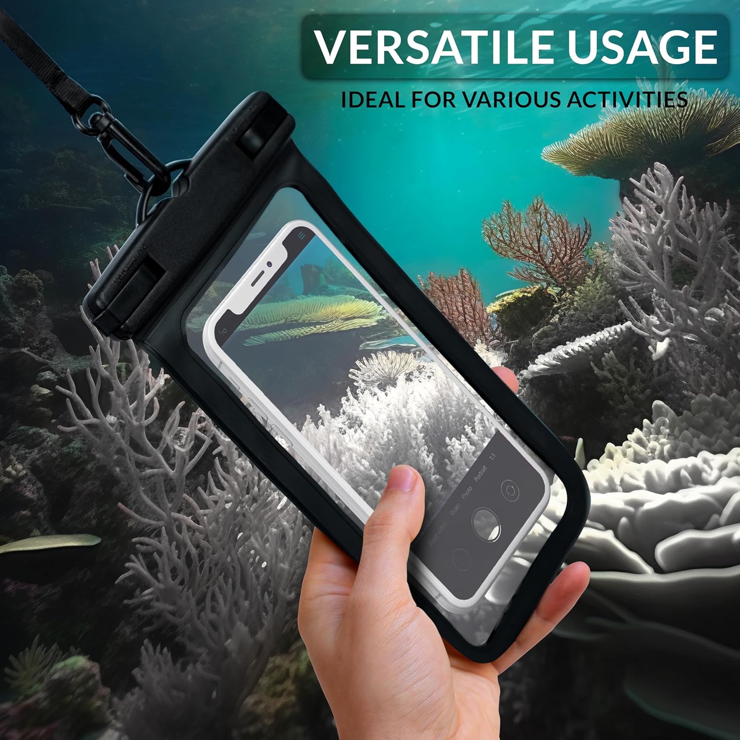 EcoNour Waterproof Dry Bag, 20L Sack with Phone Dry Bag and Long Adjustable Shoulder Strap Included, Perfect for Kayaking, Boating, Canoeing, Fishing, Rafting, Swimming, Camping - Yellow (Transparent)