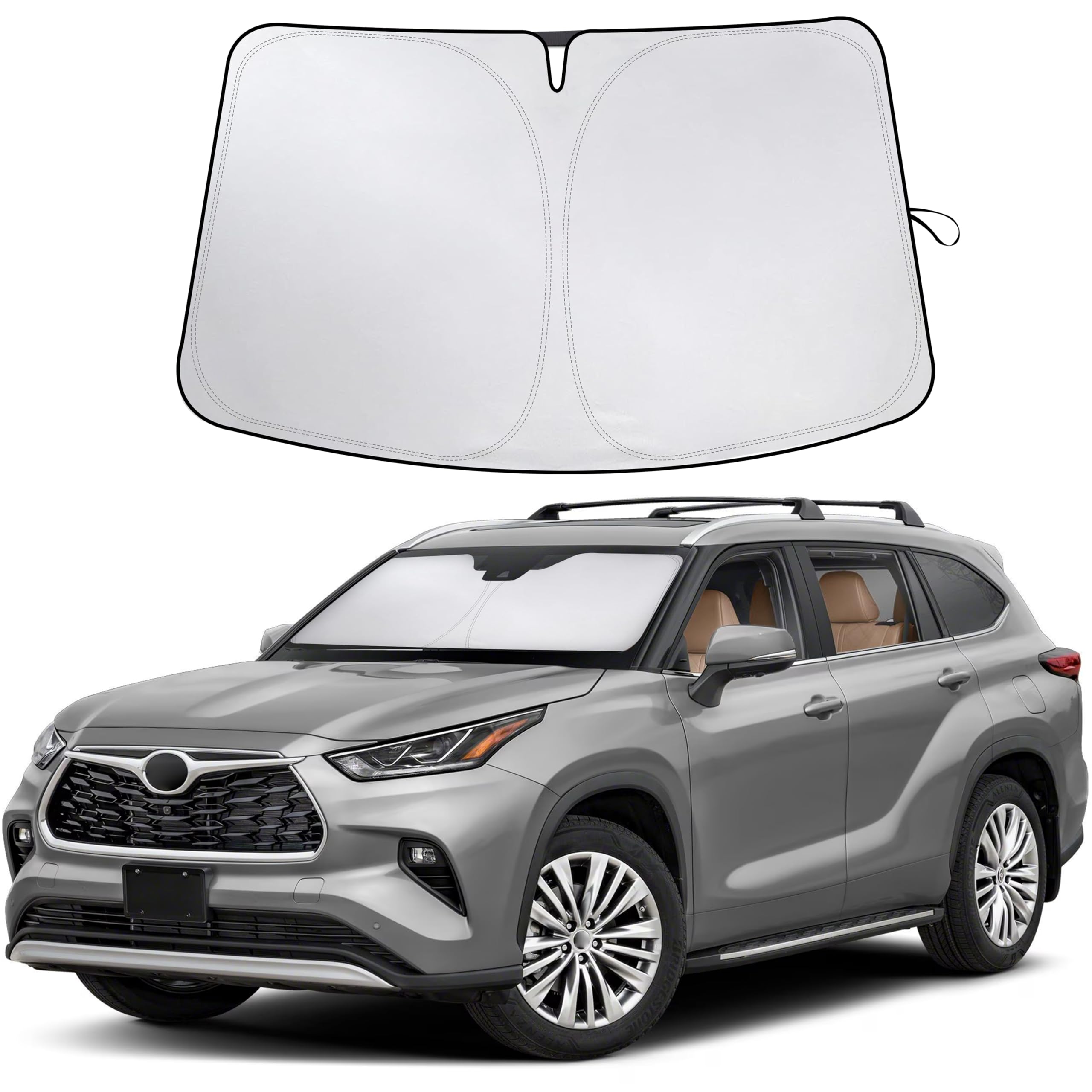 Toyota Highlander Windshield Sunshade 2020–2025 blocks UV rays and heat
