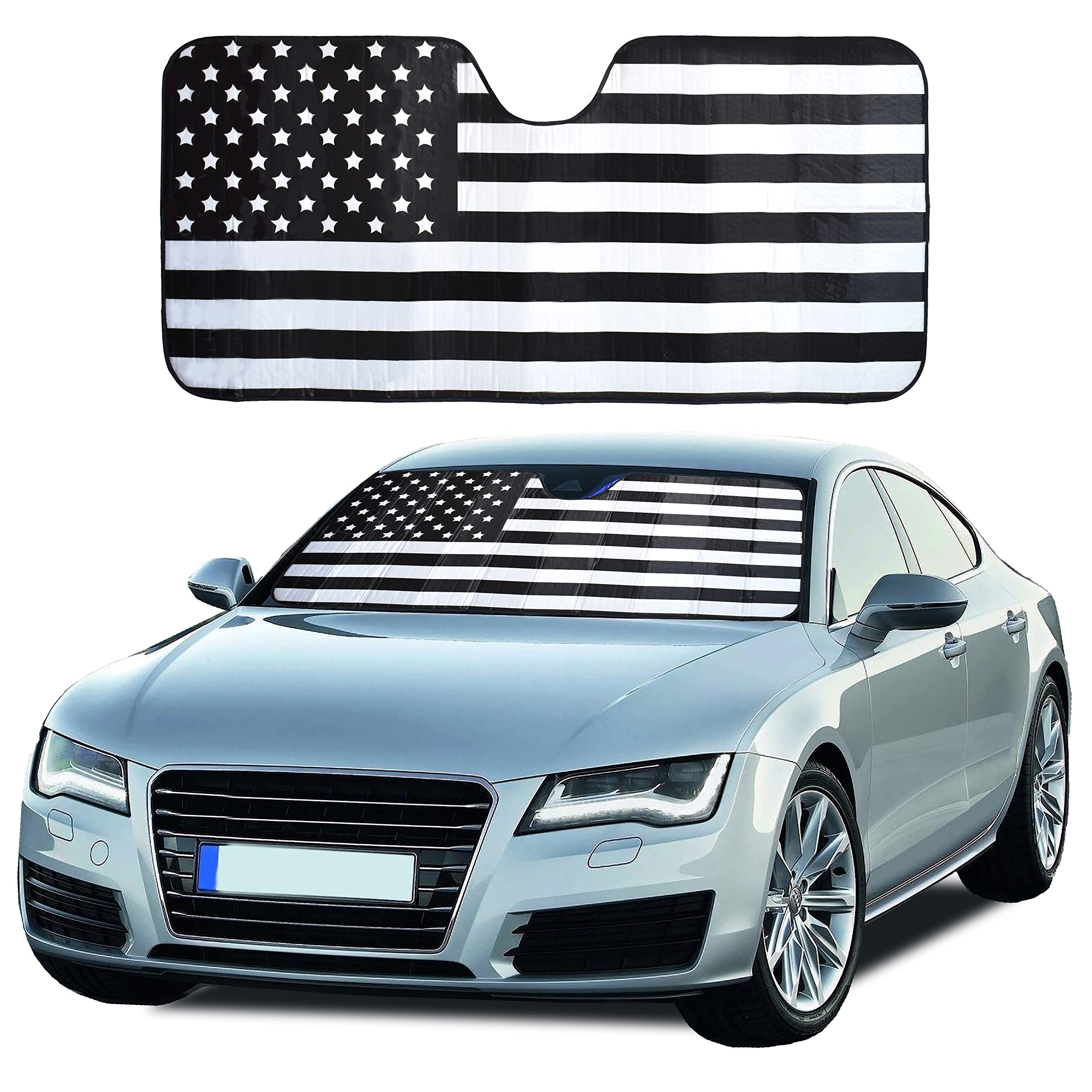 American Flag Design Car Windshield Sunshade EcoNour 58x27.5 Inches