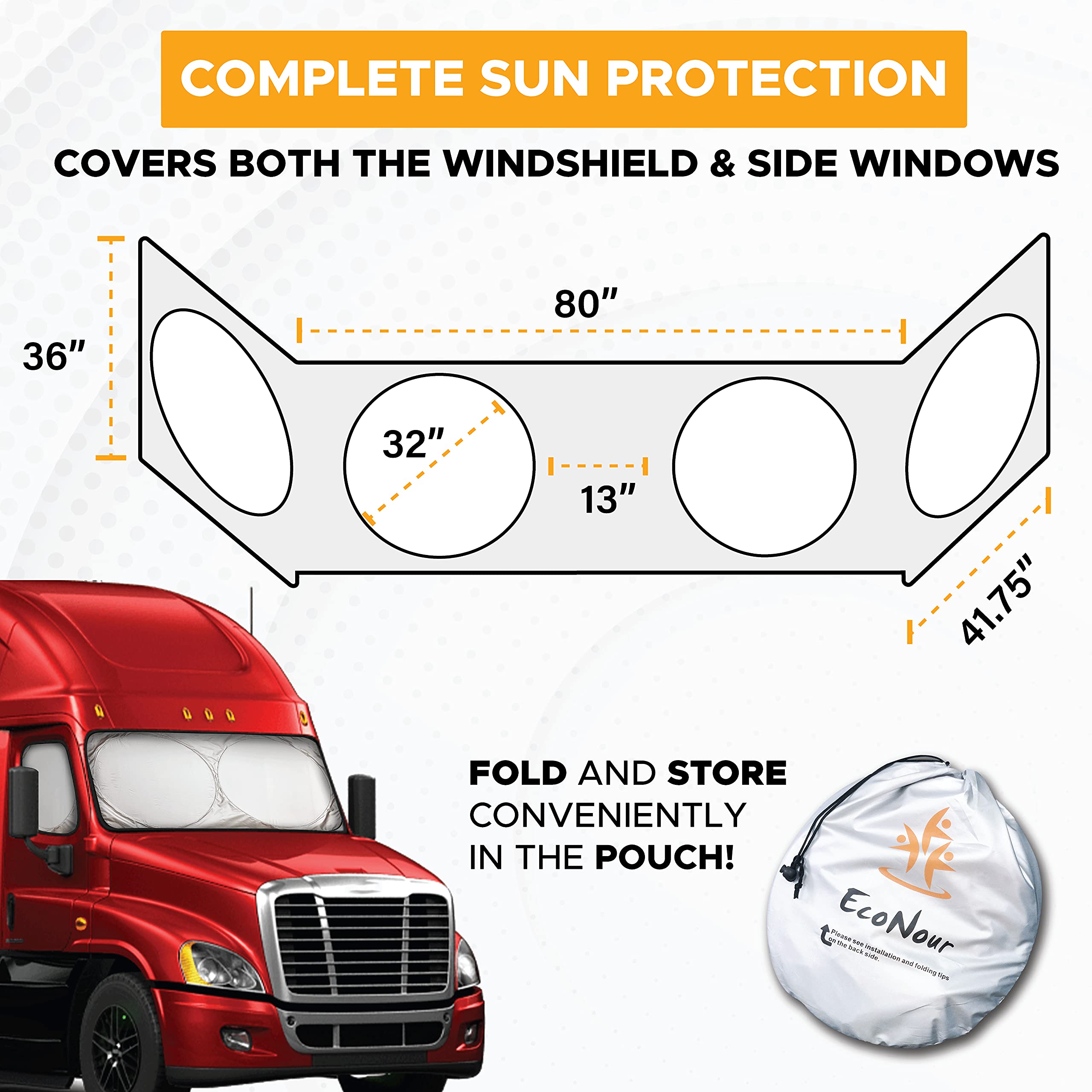 UV Protective Semi Truck Sunshade for Commercial Trucks