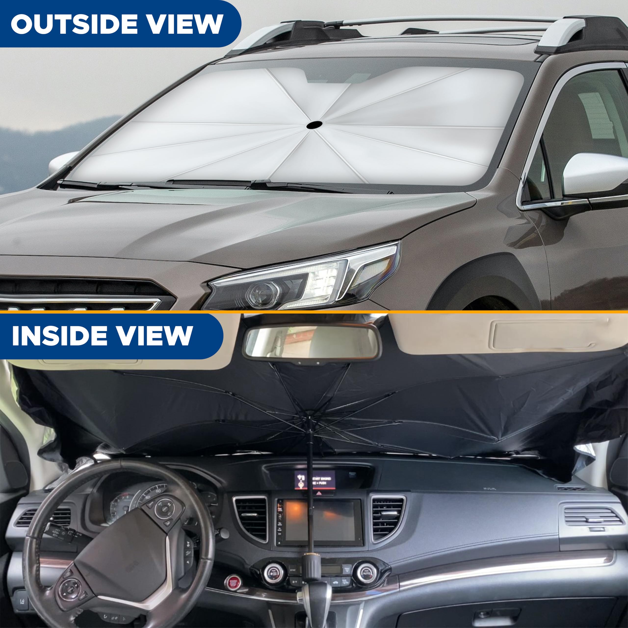 EcoNour Car Umbrella Windshield Sun Shade, baby front window sunshade.