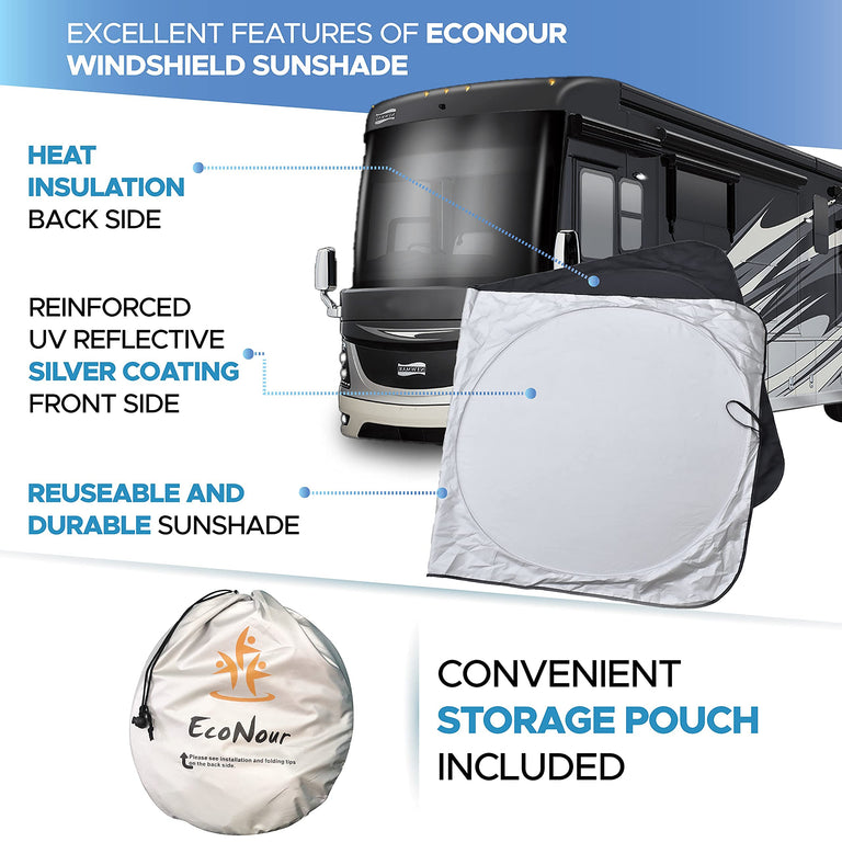 RV Windshield Sunshade – Foldable Reflective Sun Visor for Motorhomes