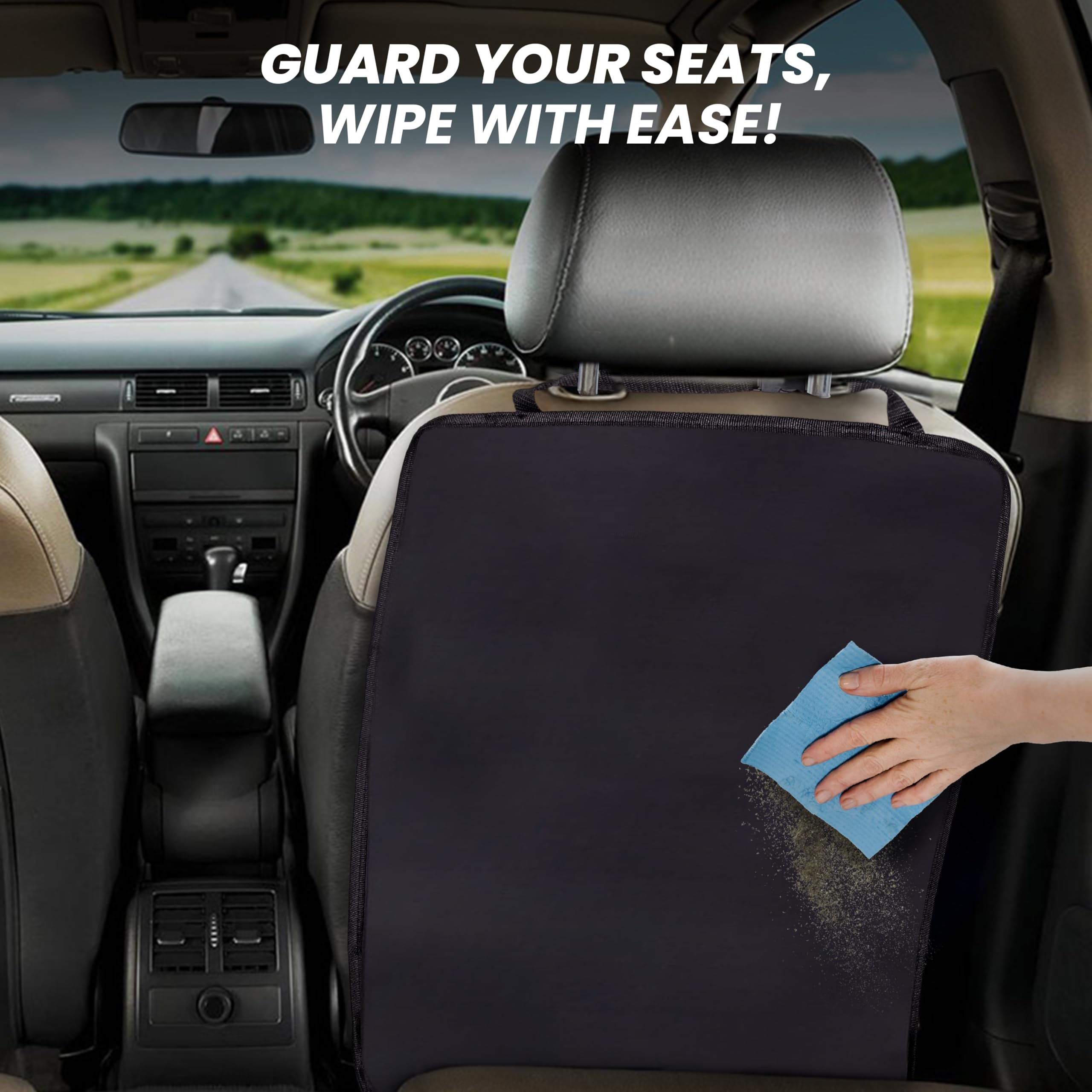 EcoNour 2-Pack Large Back Seat Protector – Durable car seat cover shields from spills and scuffs.