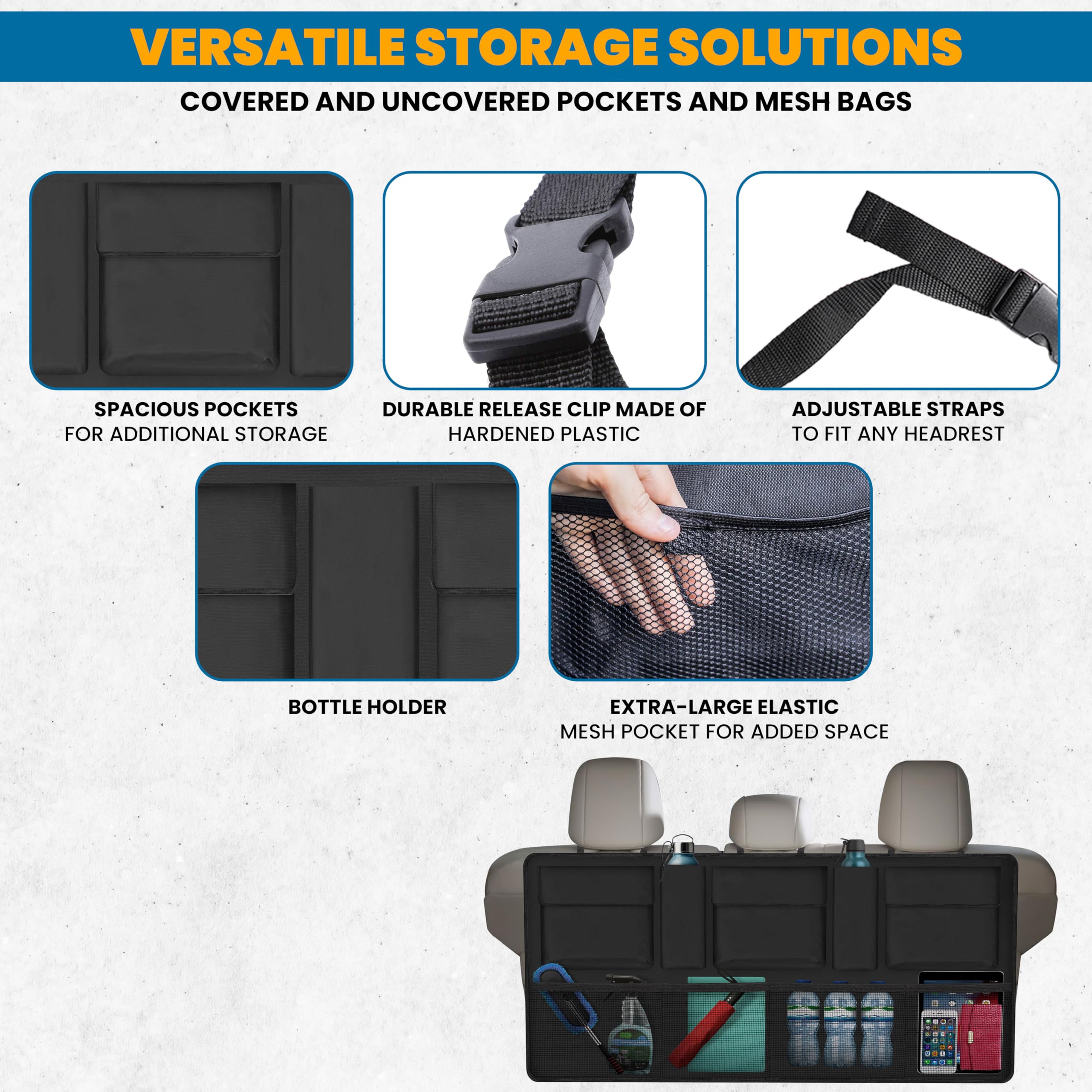 EcoNour Backseat Trunk Organizer foldable for easy installation