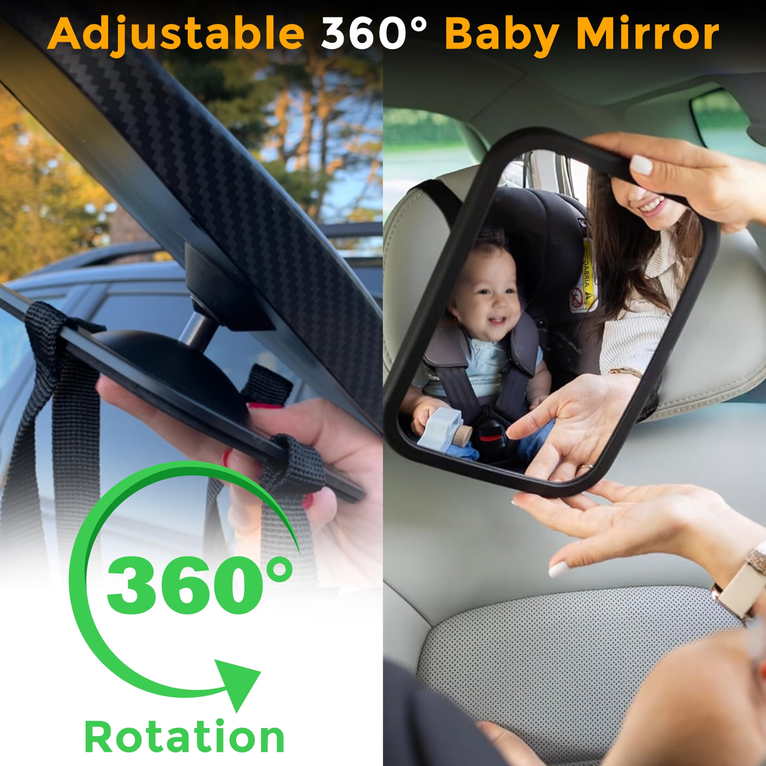 Shatterproof Baby Car Mirror for infant safety