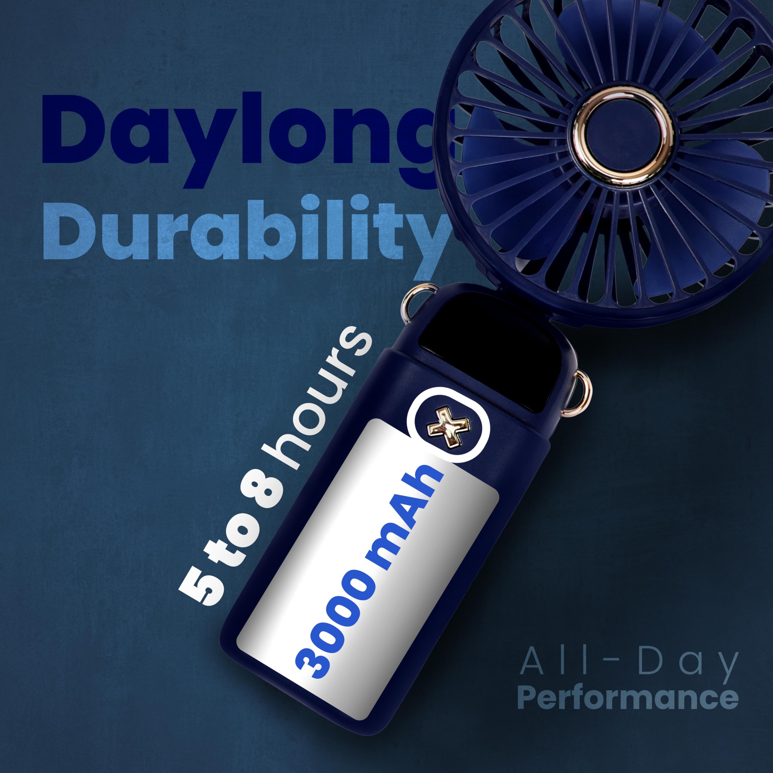 EcoNour Portable Handheld Fan | USB Rechargeable Mini Fan with 5 Speeds