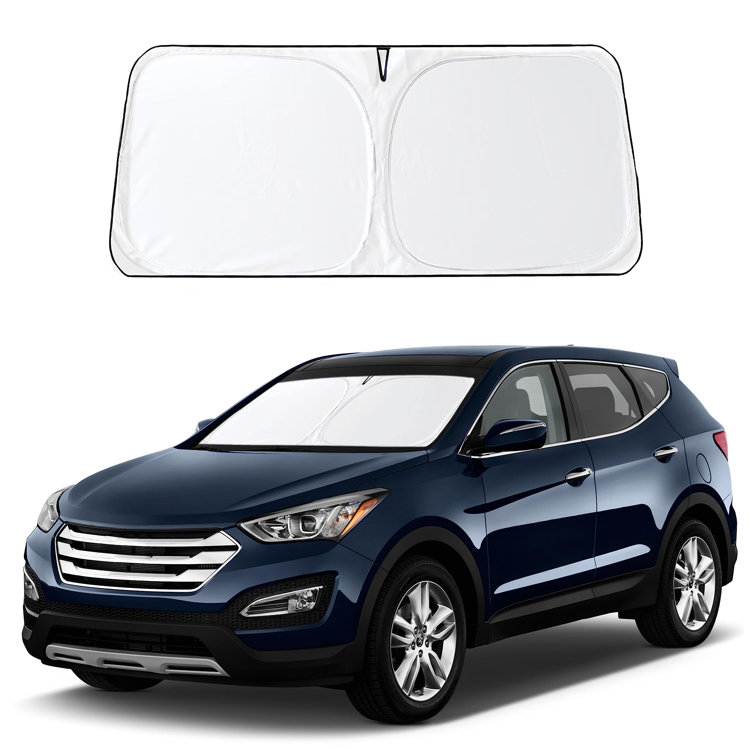 Hyundai Tucson Windshield Sunshade (2016–2021) blocks UV rays and heat.