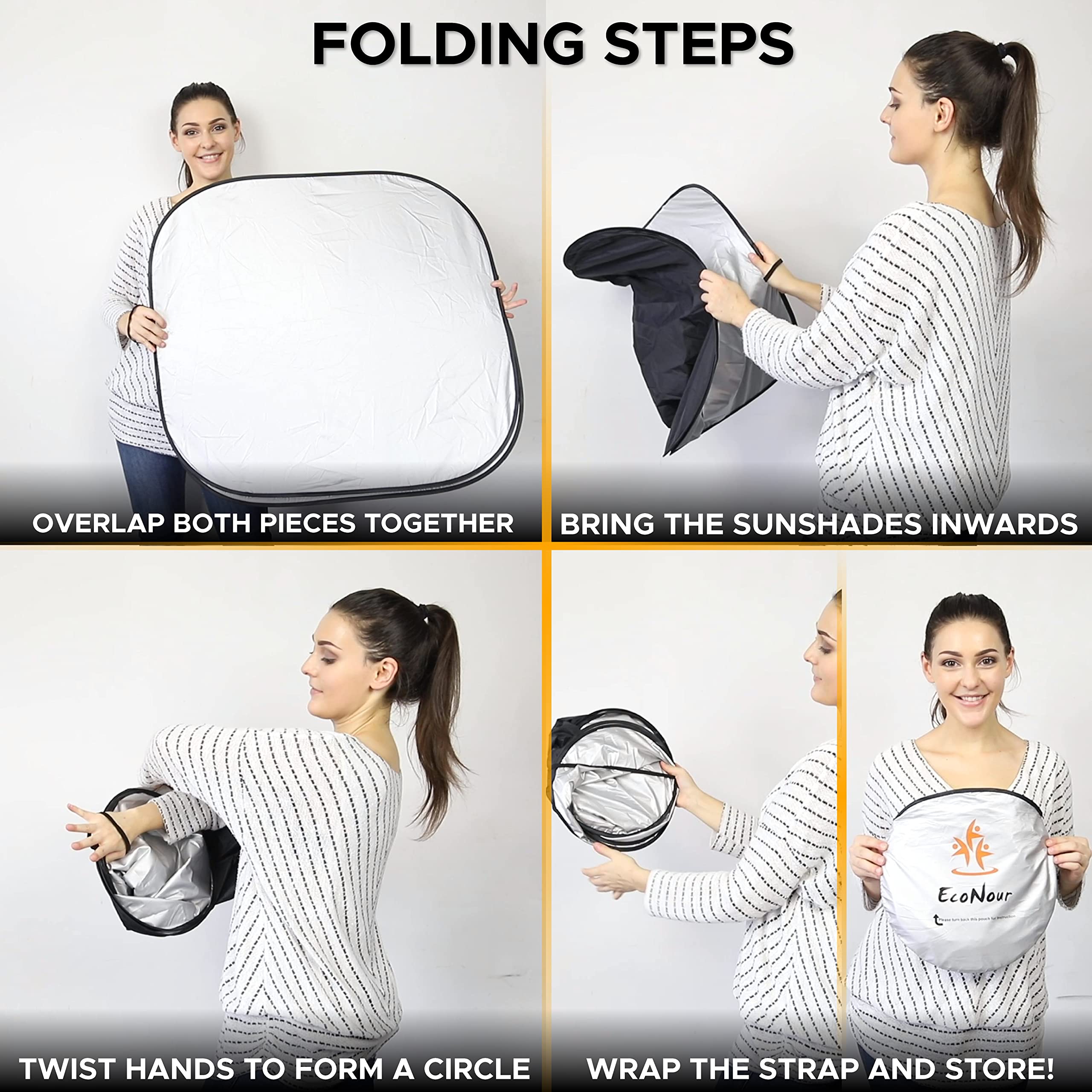 2-Piece Car Windshield Sunshade | EcoNour Automotive Interior Protection for Cars