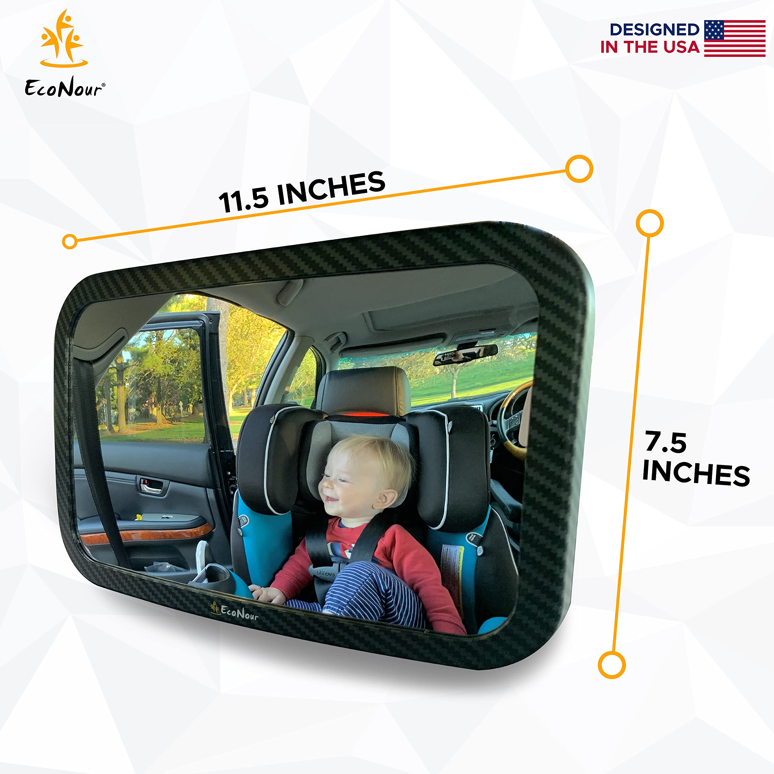 360° rotatable baby car mirror for car safety