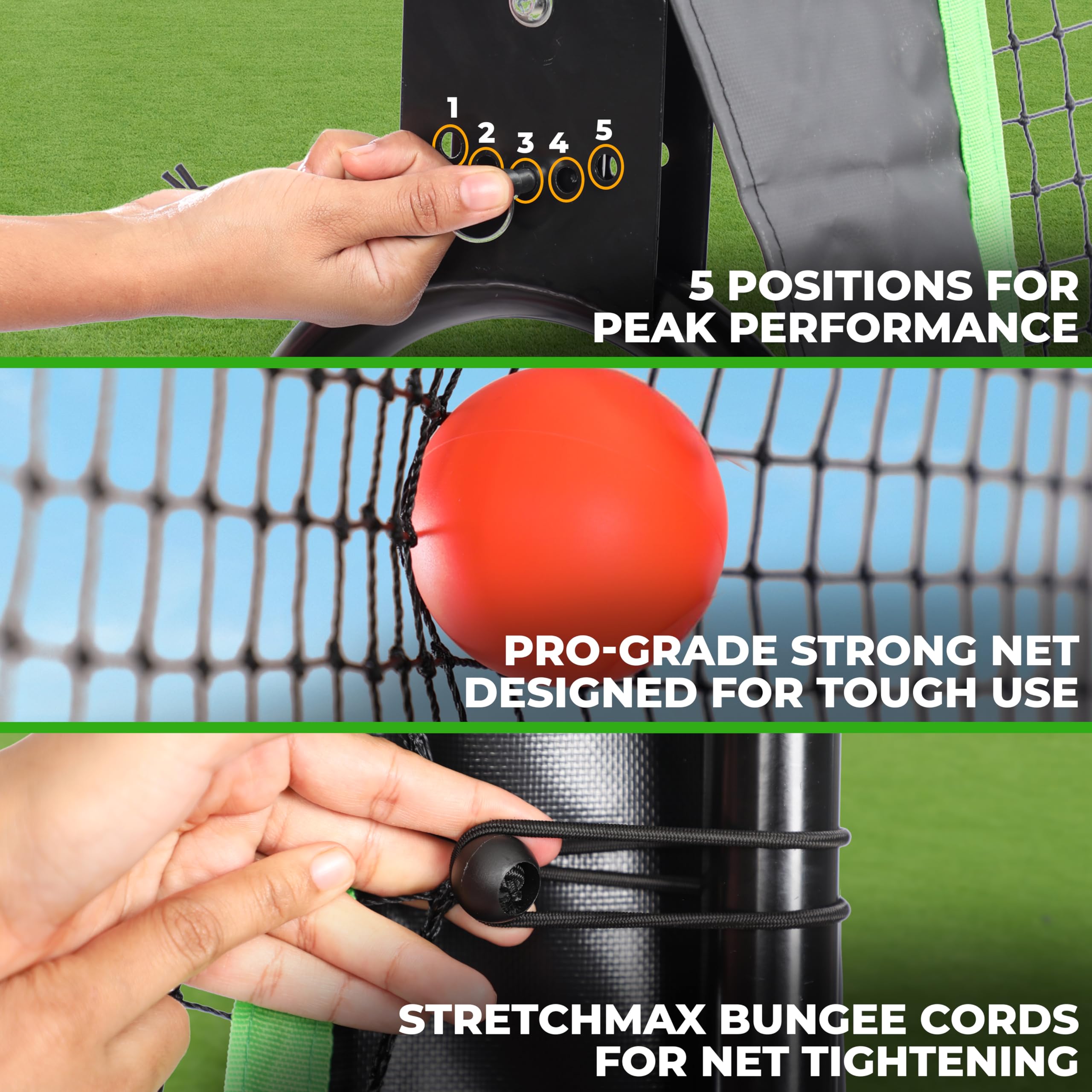 Multi-Sport Rebounder Net 4x7 ft EcoNour for lacrosse volleyball baseball