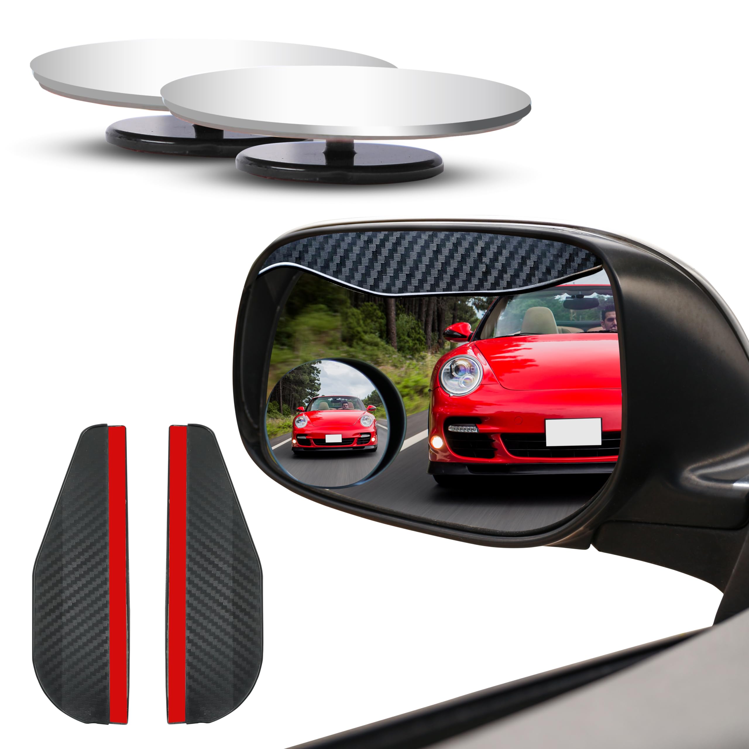 Car blind spot mirrors 2 pack EcoNour 2 inch round HD convex for SUVs