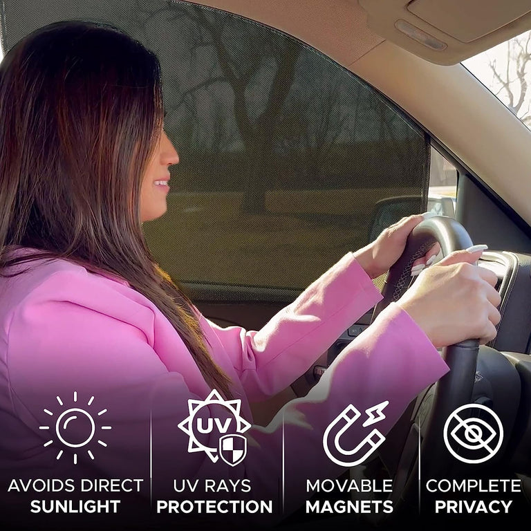 Magnetic Car Side Window Sunshade 4 Pack for Front and Rear Windows